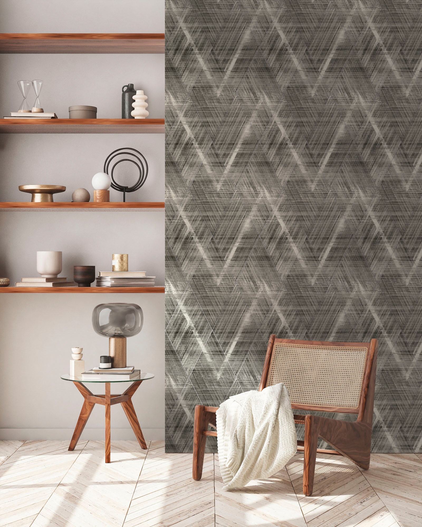 A.S. Création Vliestapete »THE BOS Grafisch«, leicht glänzend-gemustert-abstrakt, Grafiktapete Tapeten Wohnzimmer Schlafzimmer Küche modern Design Optik