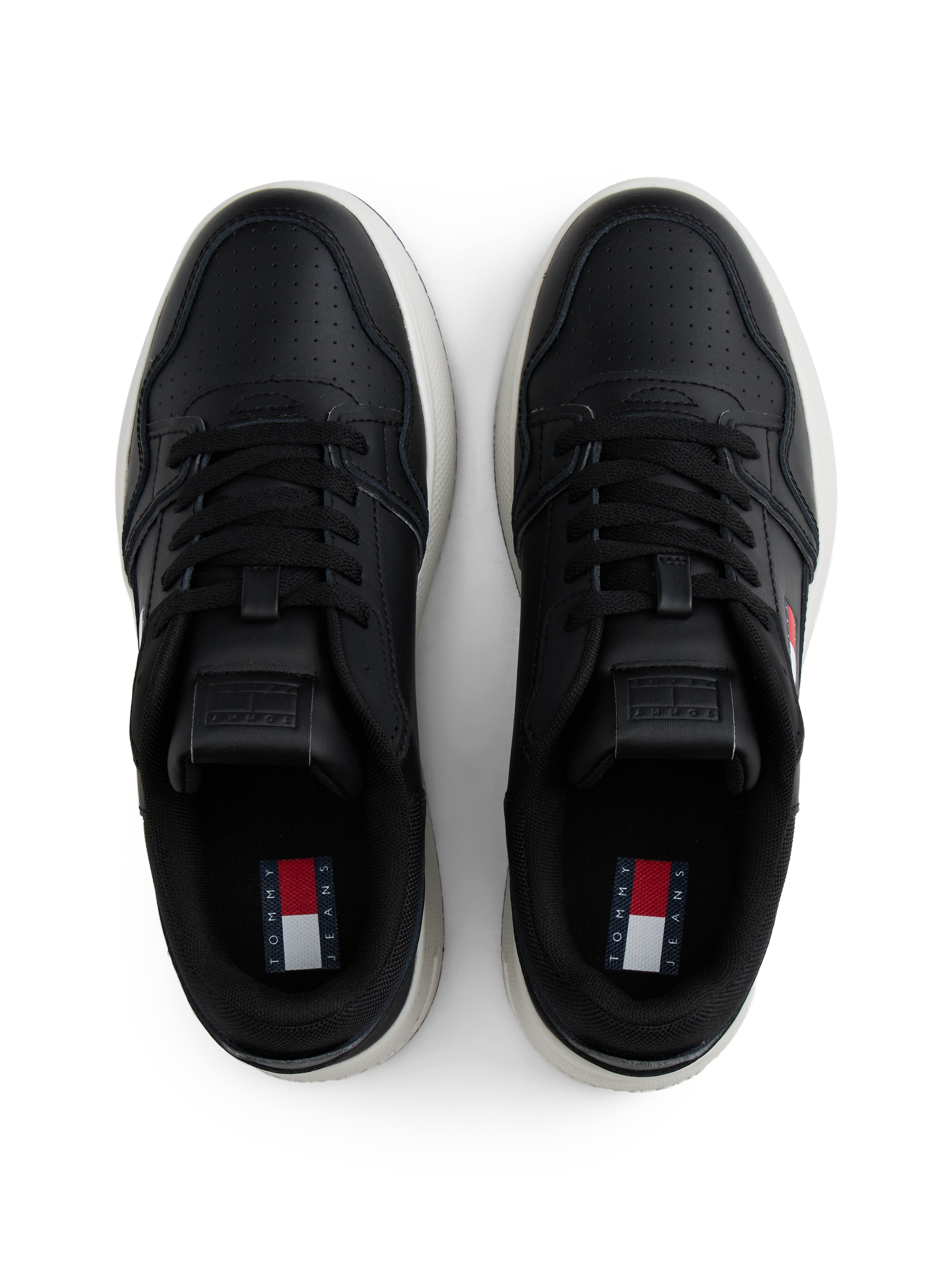 Tommy Jeans Keilsneaker »TJW RETRO BASKET FLATFORM«, Plateau, Freizeitschuh, Schnürschuh, mit Lochmuster, im Basket-Look