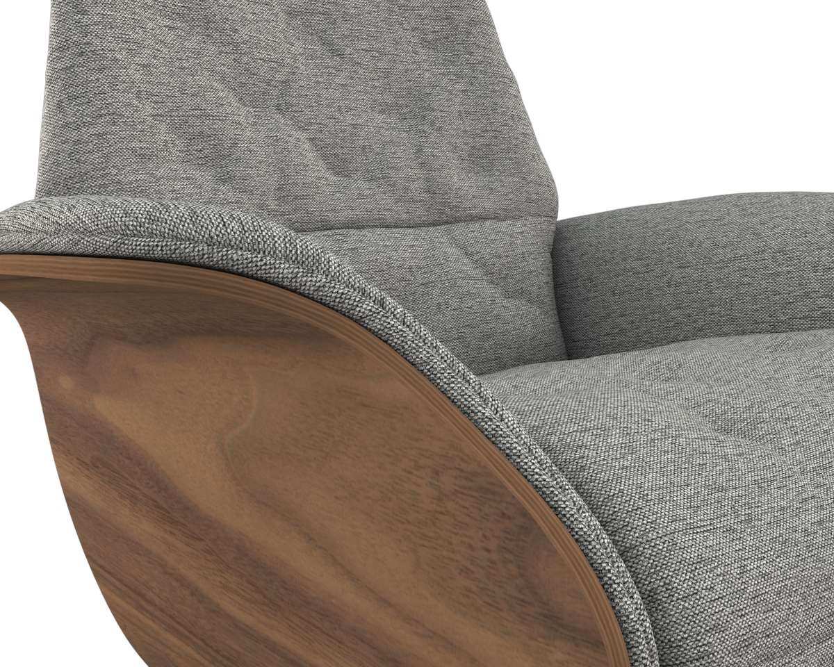 FLEXLUX Relaxsessel »Volden elektrischer Funktionsessel«, Größe M, Rücken & Fußteil elektrisch, Akku, Arml. Walnuss, Fuß schwarz
