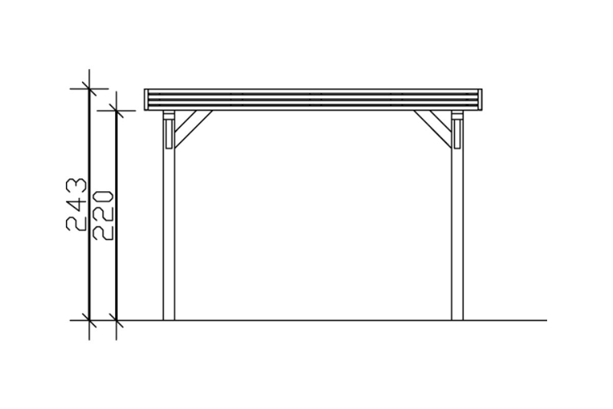 Skanholz Einzelcarport »Spessart« Leimholz 291 cm natur