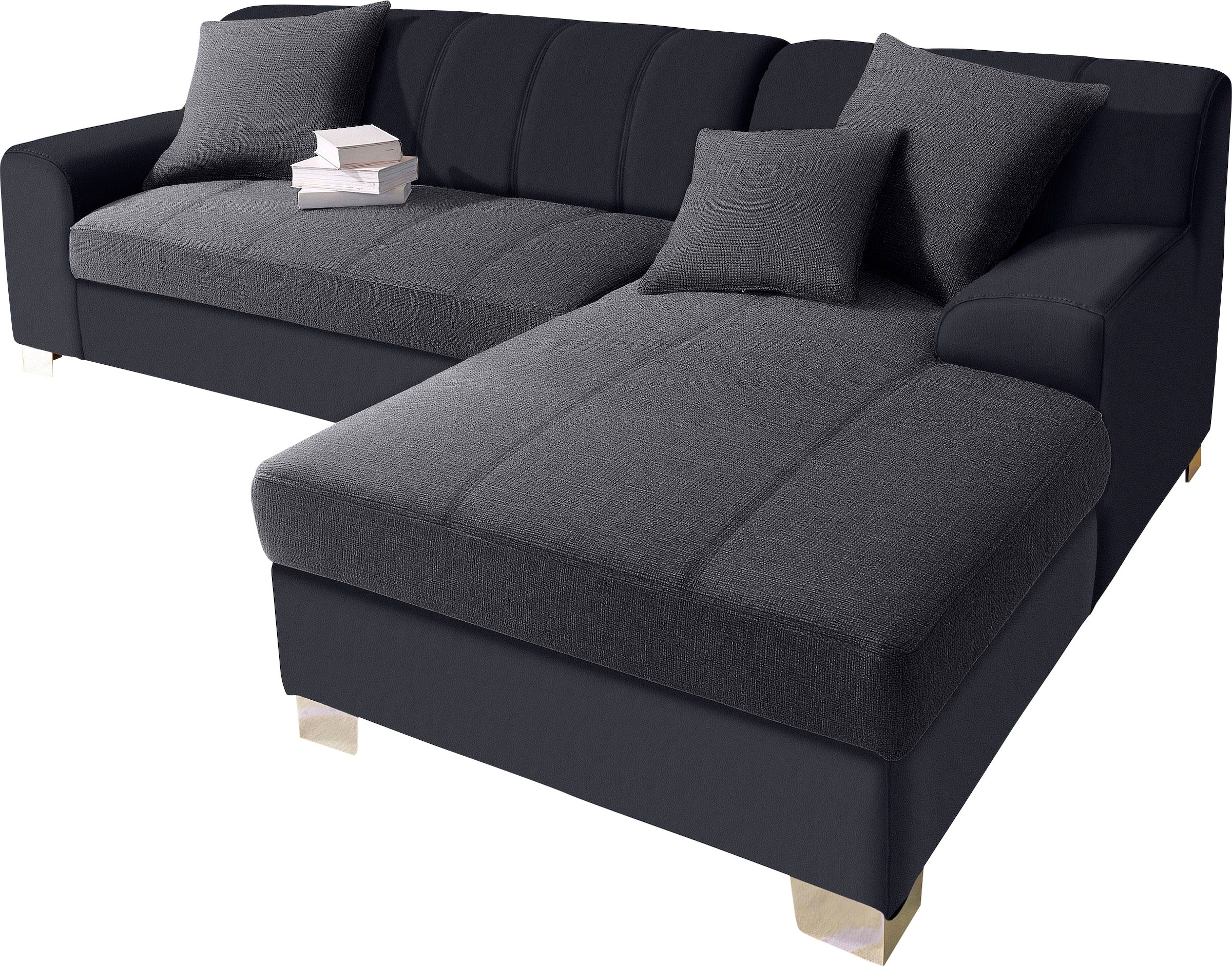 INOSIGN Ecksofa "Turah incl. Zierkissen, moderne Steppung, auch in Leder", günstig online kaufen