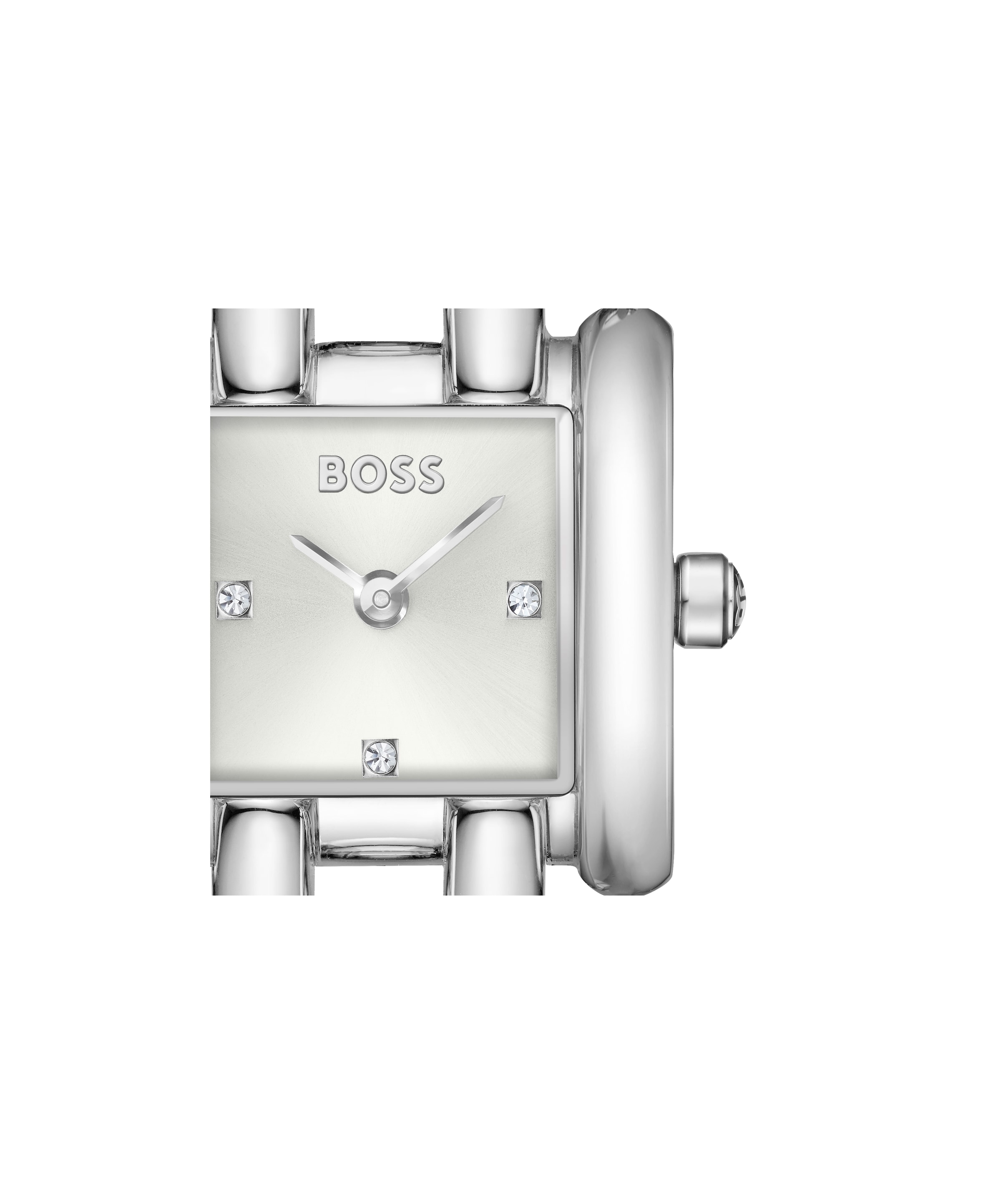 BOSS Quarzuhr »VIOLET« Armbanduhr, Damenuhr, Edelstahlarmband, analog, Glaskristalle