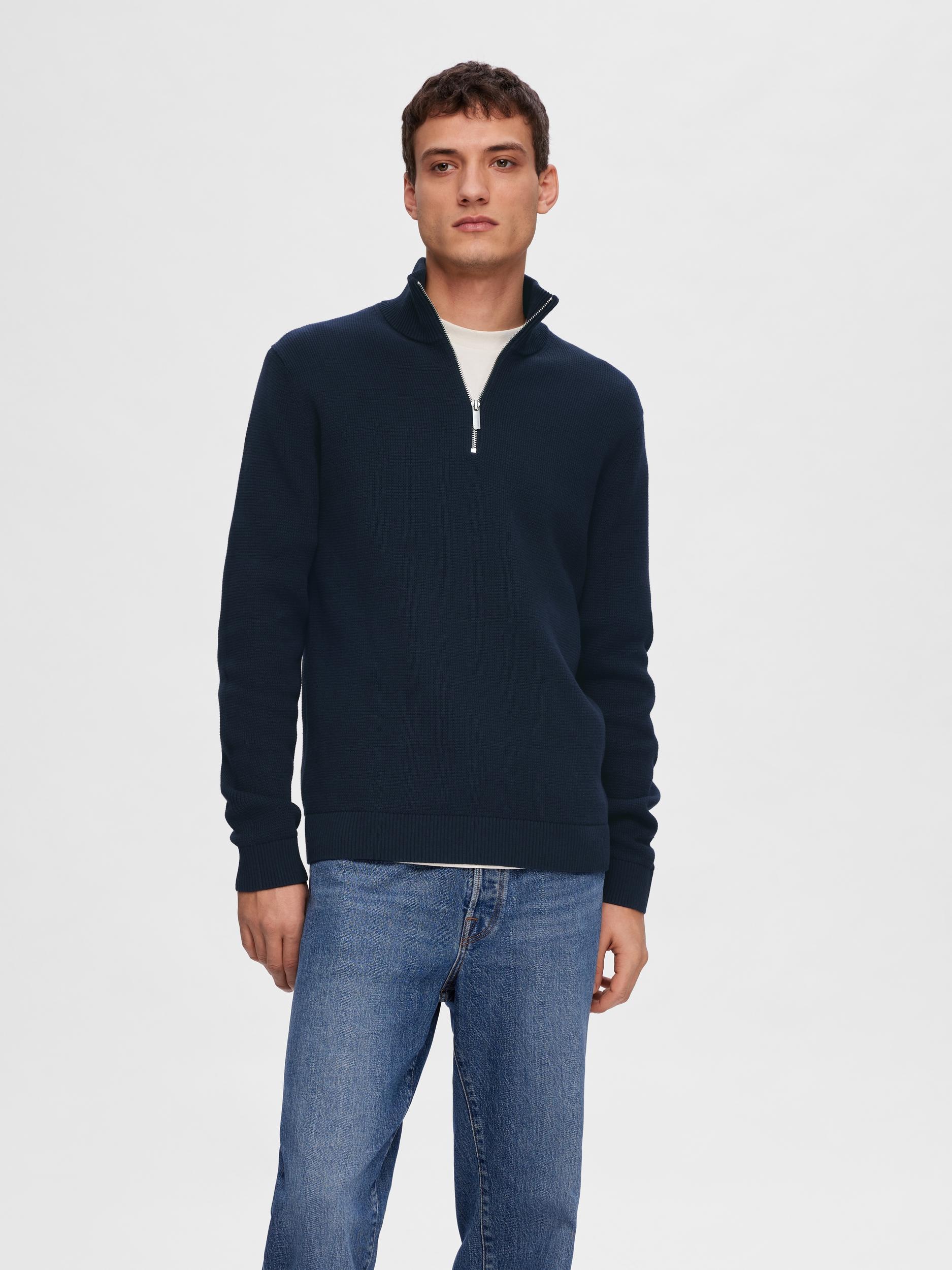 SELECTED Troyer "SLHDANE LS KNIT STRUCTURE HALF ZIP NOOS" günstig online kaufen