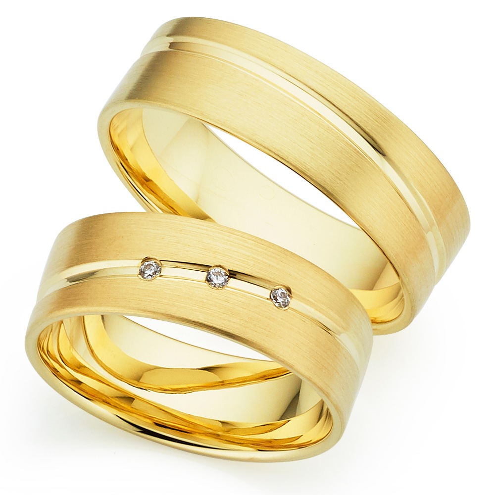 PHÖNIX Damen Trauring "Schmuck Partnerring Ehering Verlobungsring Freundschaftsring", 53, 0,03 SI = kleine Einschlüsse mit Brillanten, Silber 925