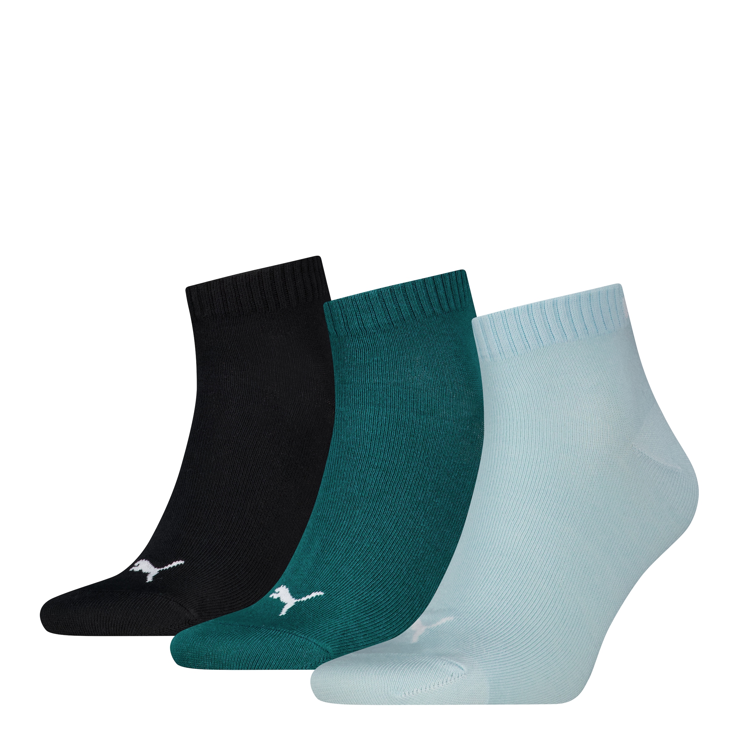 PUMA Kurzsocken "PUMA UNISEX QUARTER PLAIN 3P" 3 Paar, Atmungsaktiv, Rippen günstig online kaufen