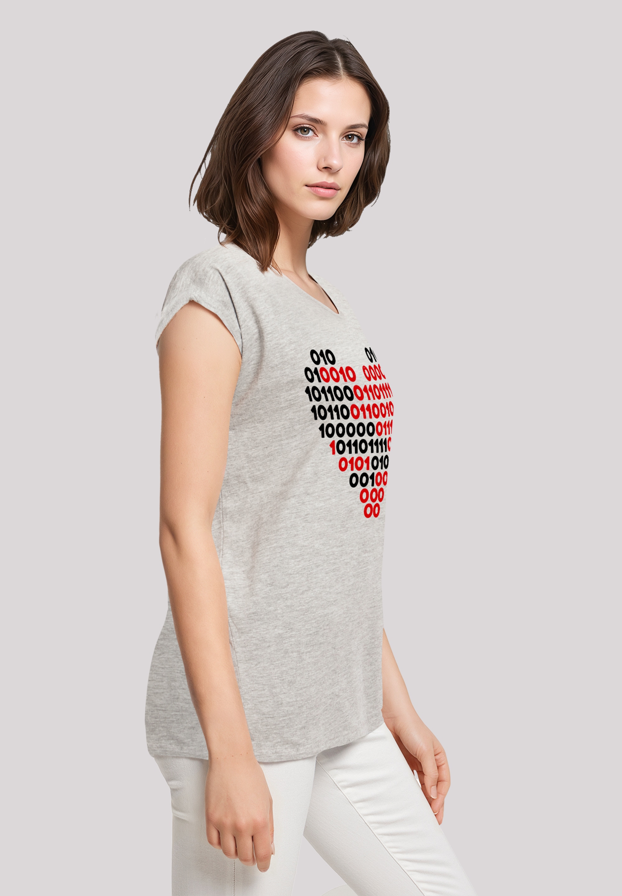 F4NT4STIC T-Shirt »I love you Binary Code Herz«, Premium Qualität