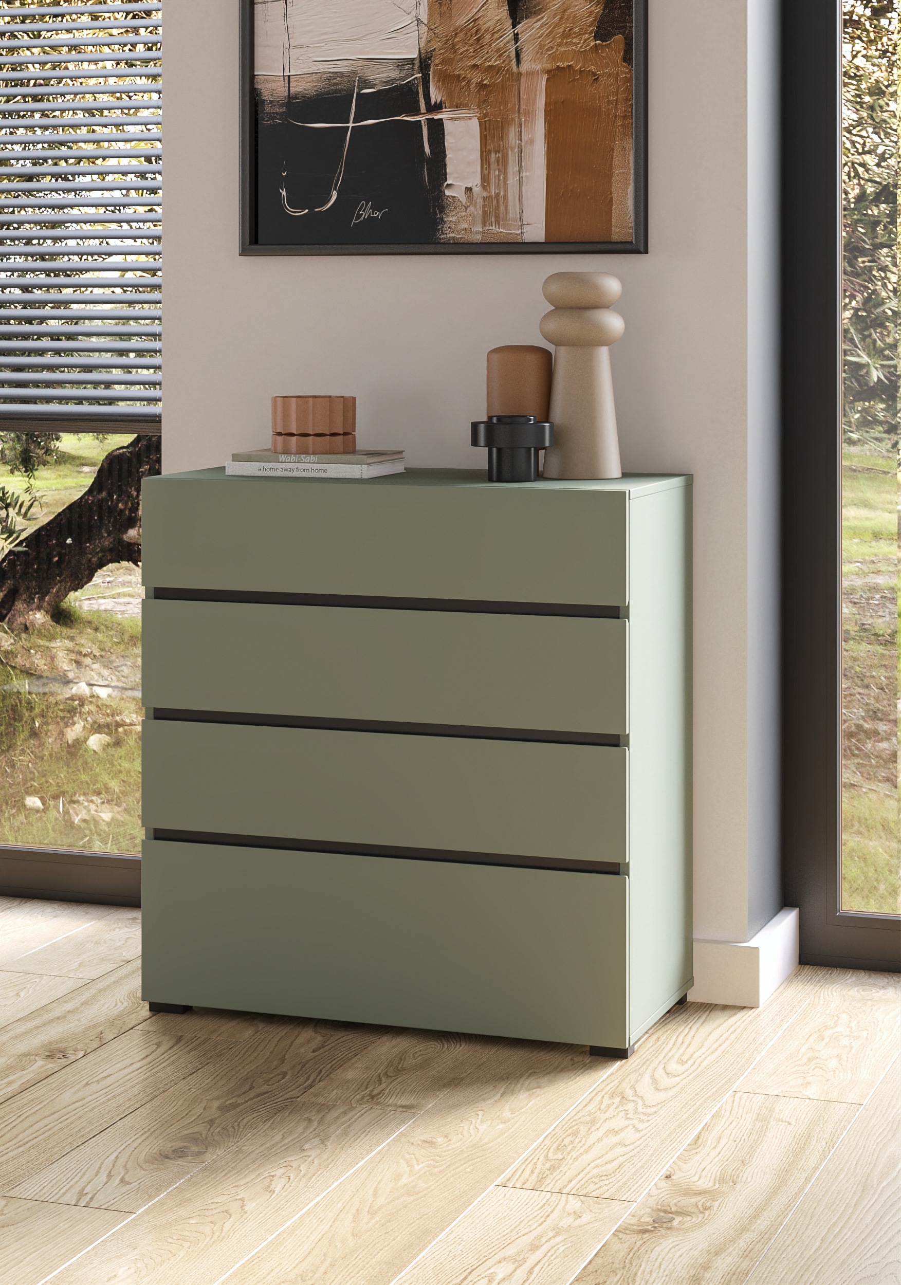Home affaire Schubkastenkommode "Cross, moderne grifflose Kommode, 80x40x85 günstig online kaufen