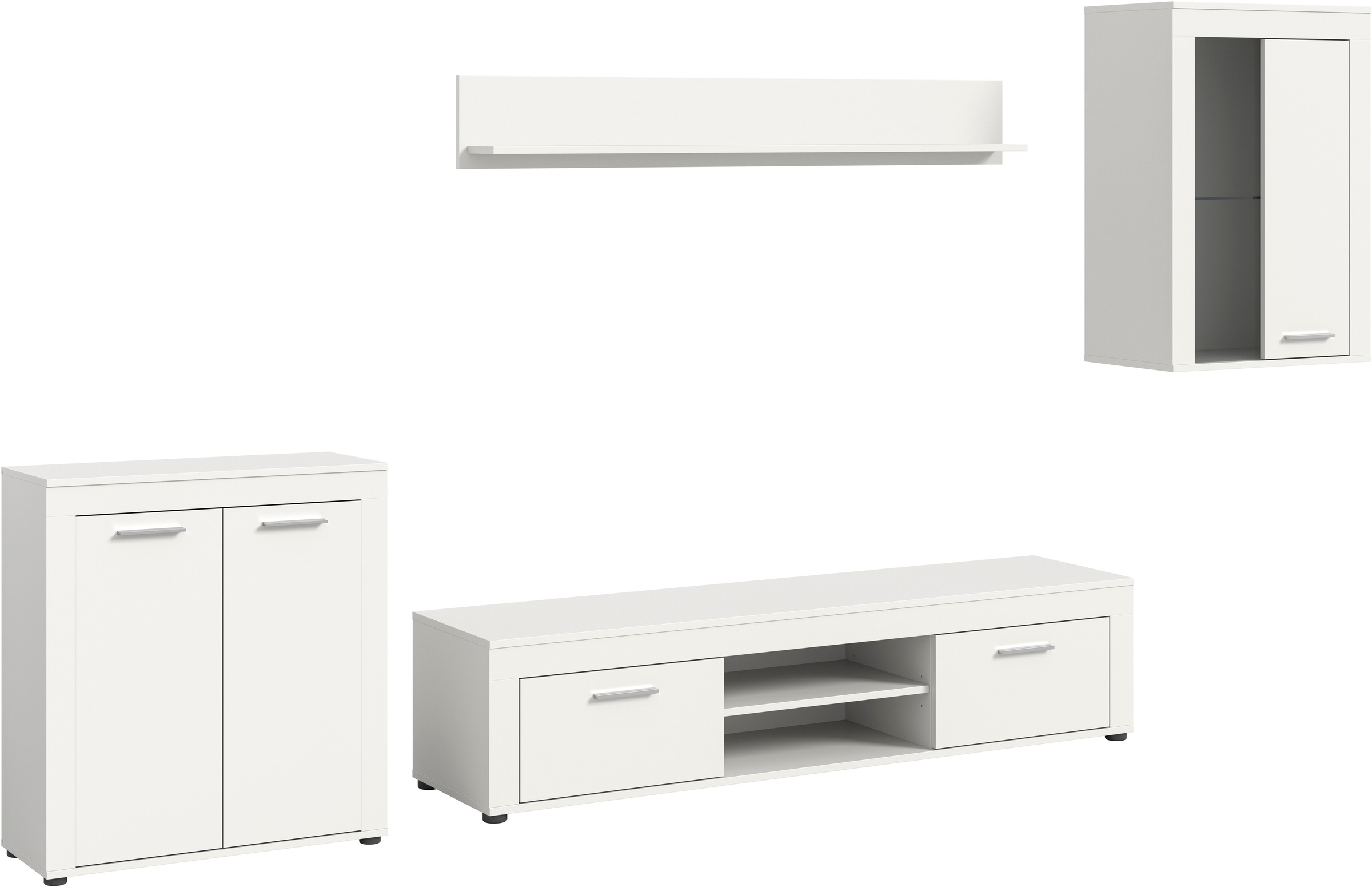 Home affaire Wohnwand "Aosta, 4-tlg., best. aus: Highboard, Lowboard, Wandb günstig online kaufen
