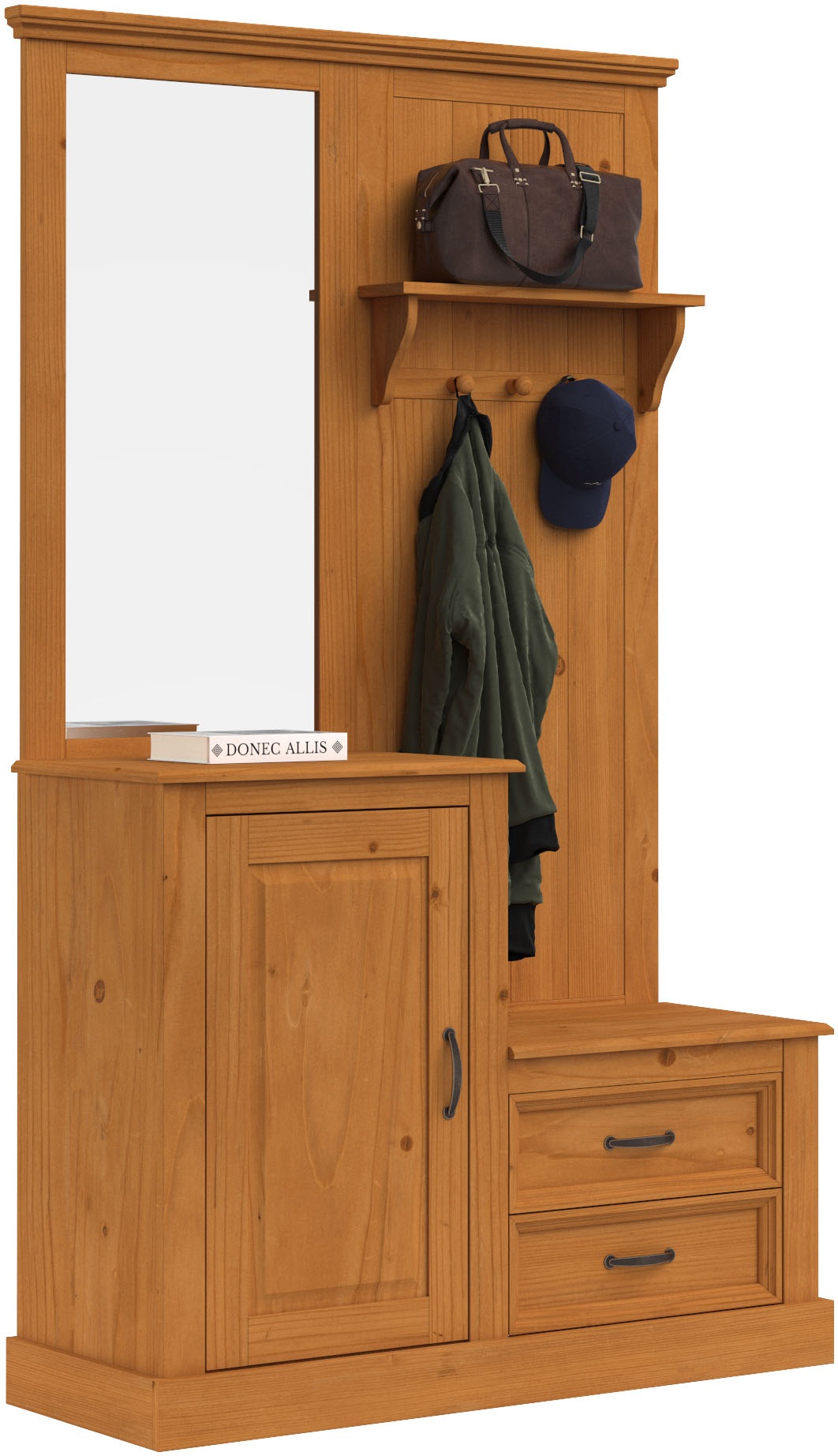 Home affaire Garderobenschrank »Selma«, Kompaktgarderobe, mit Spiegel, Haken und Hutablage, Breite 110 cm