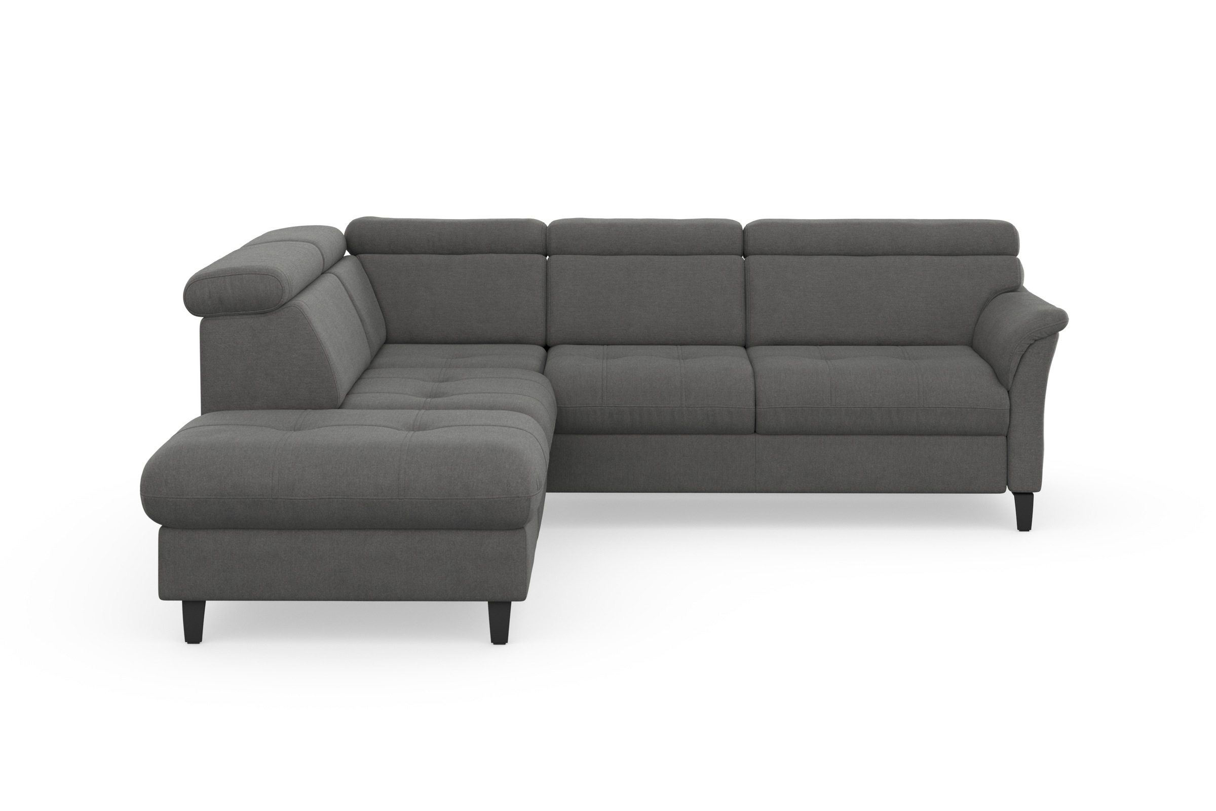 Ecksofa SIT & MORE "Marano L-Form", grau, B:252cm T:216cm, 98% Polyester, 2% Polyamid, Sofas, Ecksofa, inklusive Kopfteilverstellung, wahlweise mit Bettfunktion, Bettkasten 10