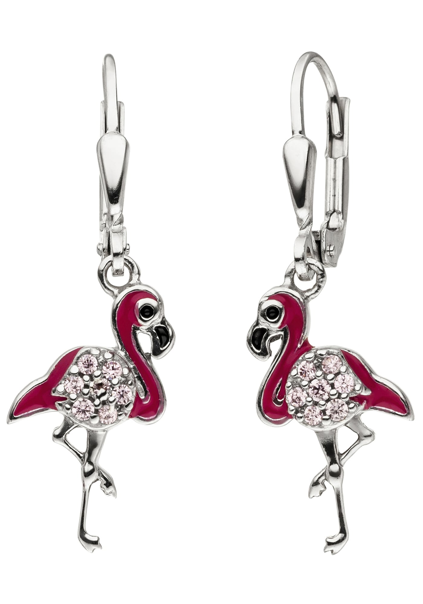 Paar Zirkonia JOBO BAUR 14 mit bestellen | 925 Silber »Flamingo«, Ohrhänger