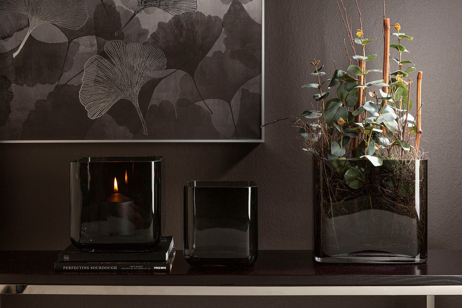 Fink Windlicht »RUBIO«, (1 St.), aus durchgefärbtem grauen Glas, auch als  Vase ein Blickfang | BAUR