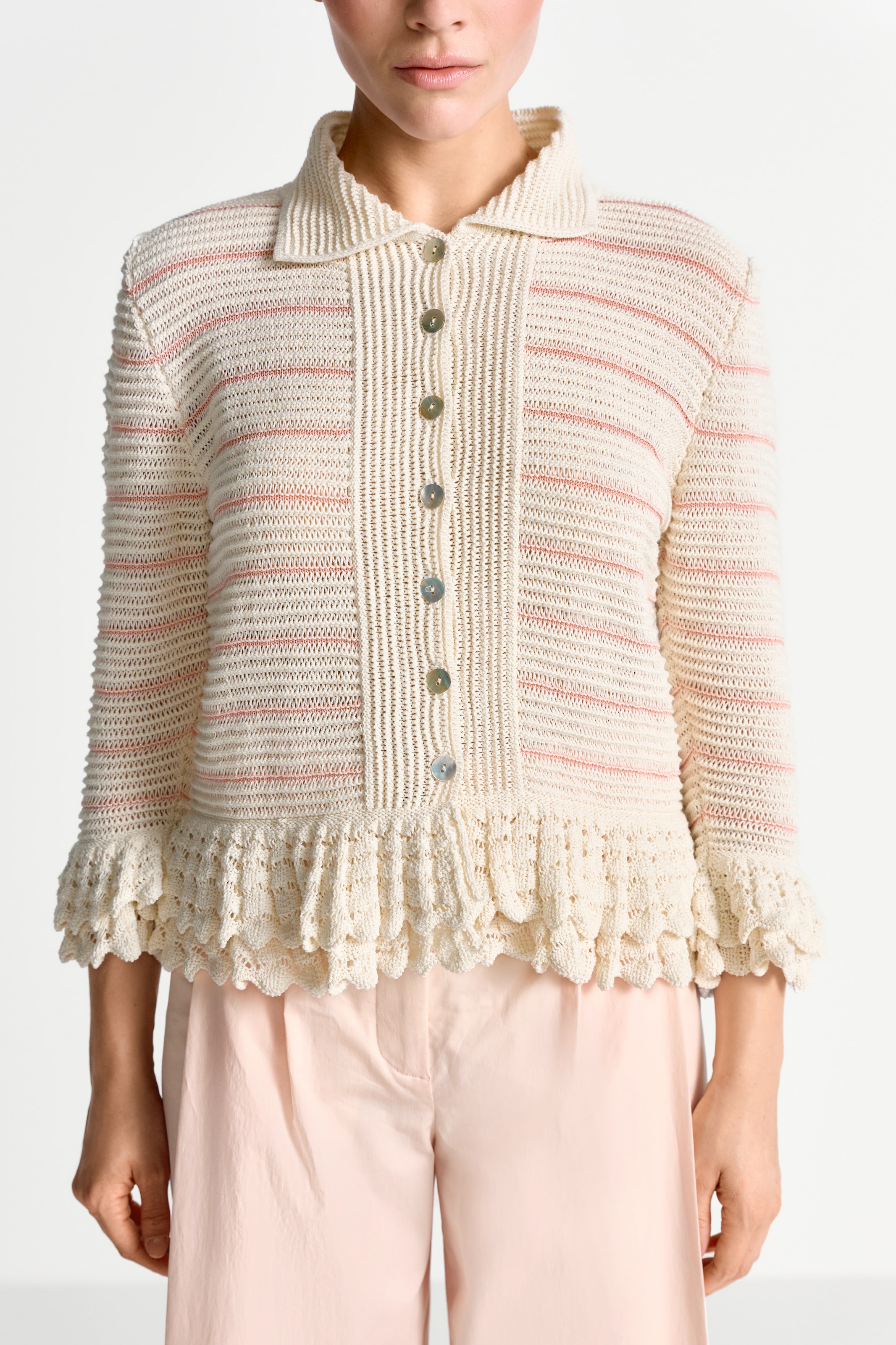 RICHROYAL Strickjacke Regular fit mit Spitzendetails günstig online kaufen