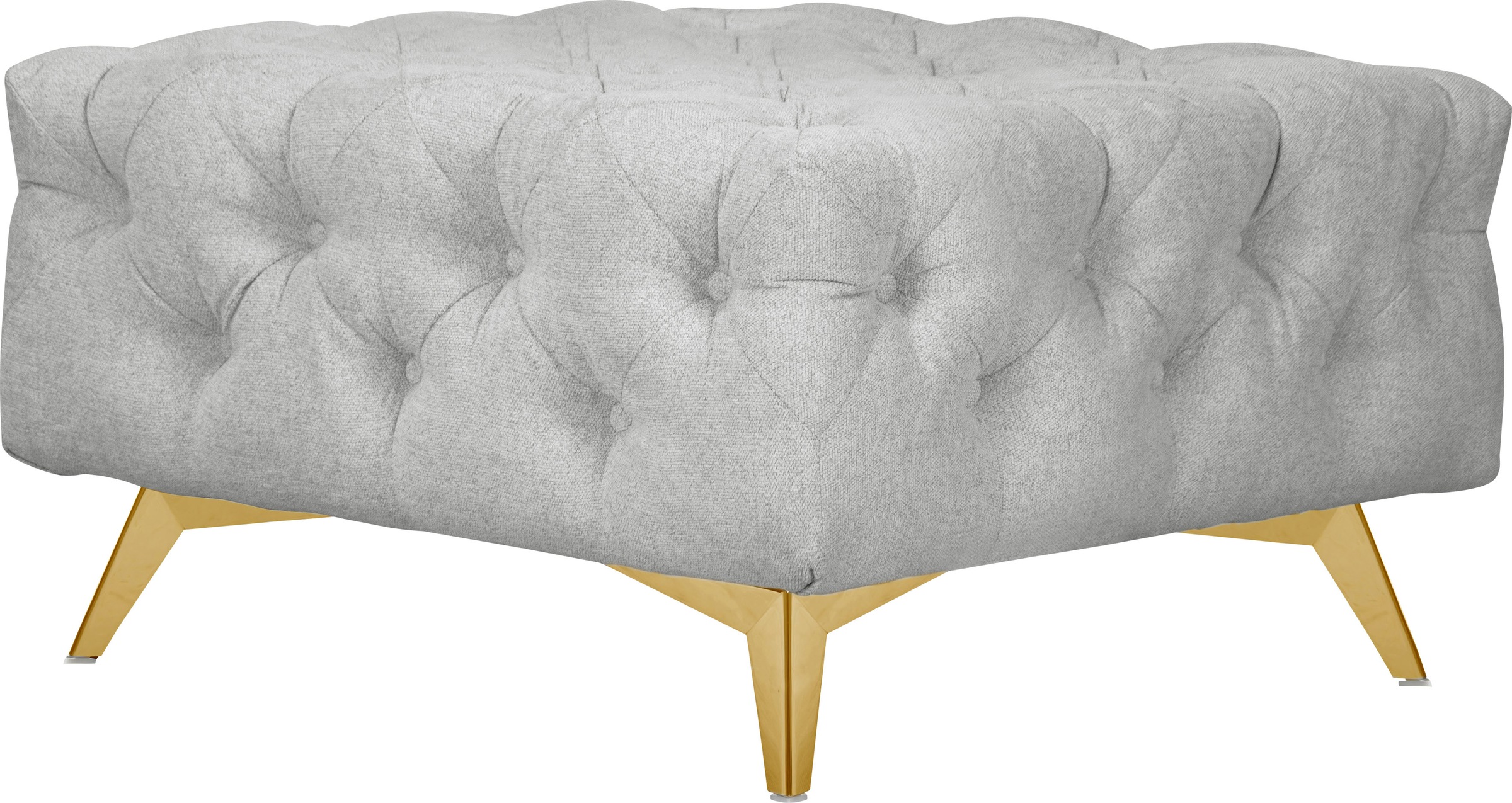 Polsterhocker HOME AFFAIRE "Amaury", silber, B:80cm H:45cm T:80cm, Struktur (100% Polyester);Samtoptik (100% Polyester), Hocker, Polsterhocker, Chesterfield-Optik, Breite 80cm, Fußfarbe wählbar 2