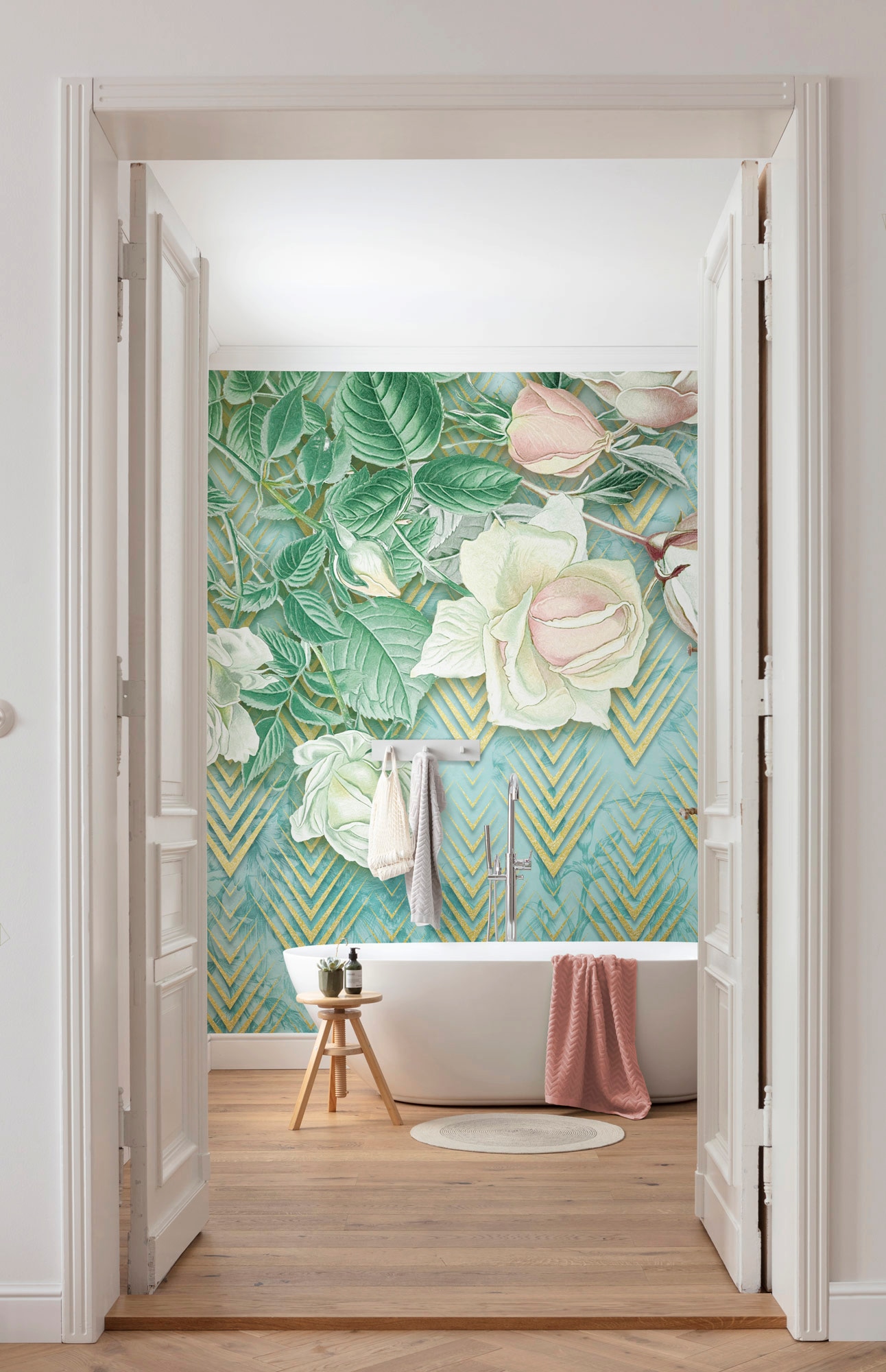 Komar Vliestapete »Digitaldruck Vlies - Rose Poem - Größe 200 x 250 cm«, bedruckt, Wohnzimmer, Schlafzimmer
