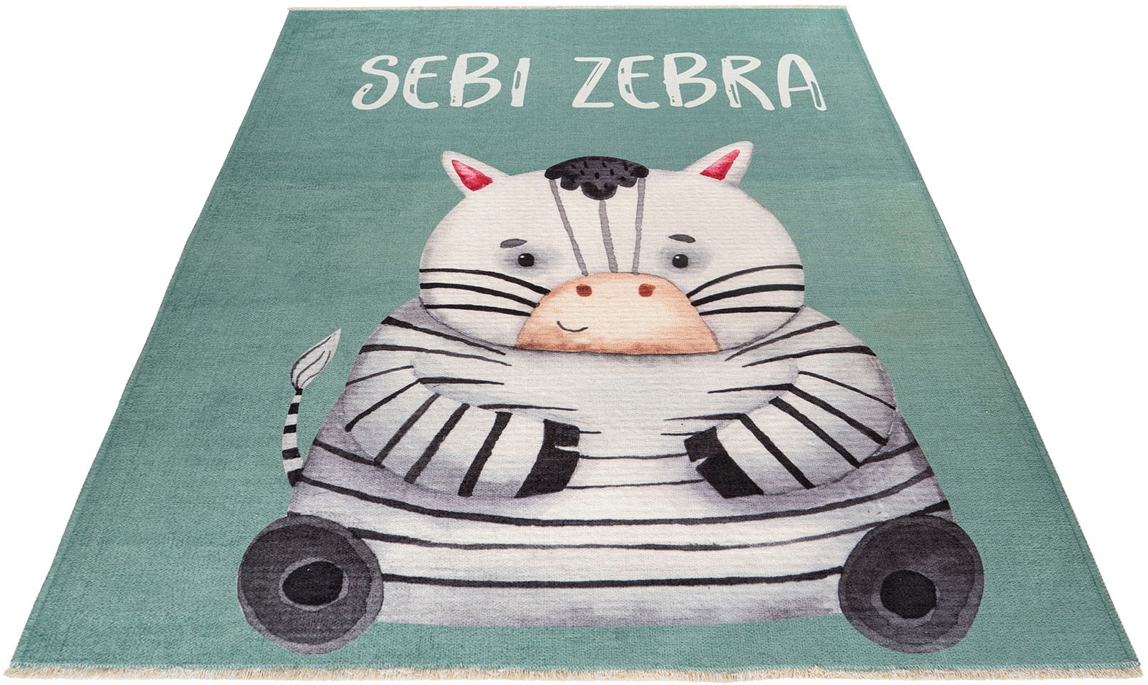 Kinderteppich »My Greta 614«, rechteckig, Kurzflor, Motiv Zebra, mit Fransen,...