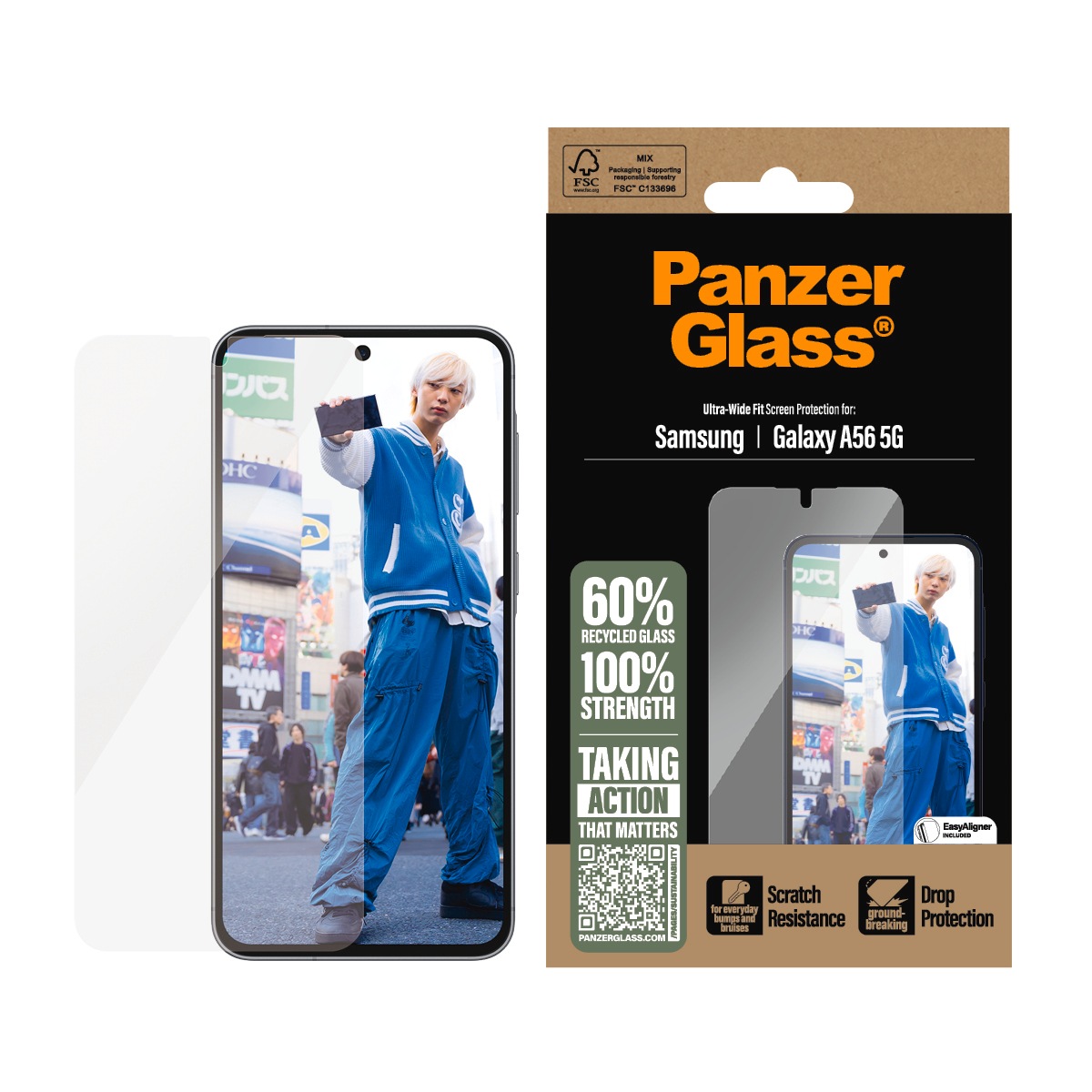 CARE by PanzerGlass Displayschutzglas »Ultra-Wide Fit Scre...
