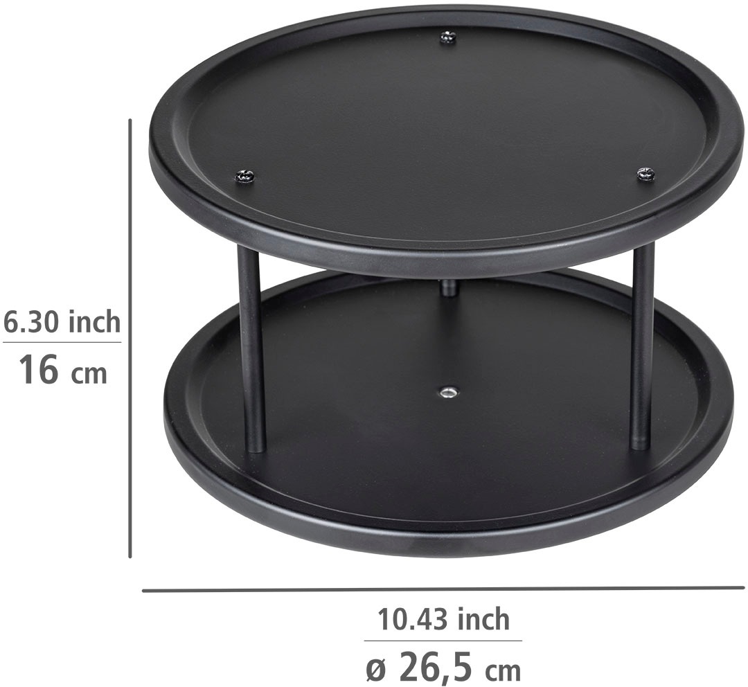 WENKO Drehregal »Duo«, (1 St.), pulverbeschichtetes Metall, mit 2 Etagen, Schwarz