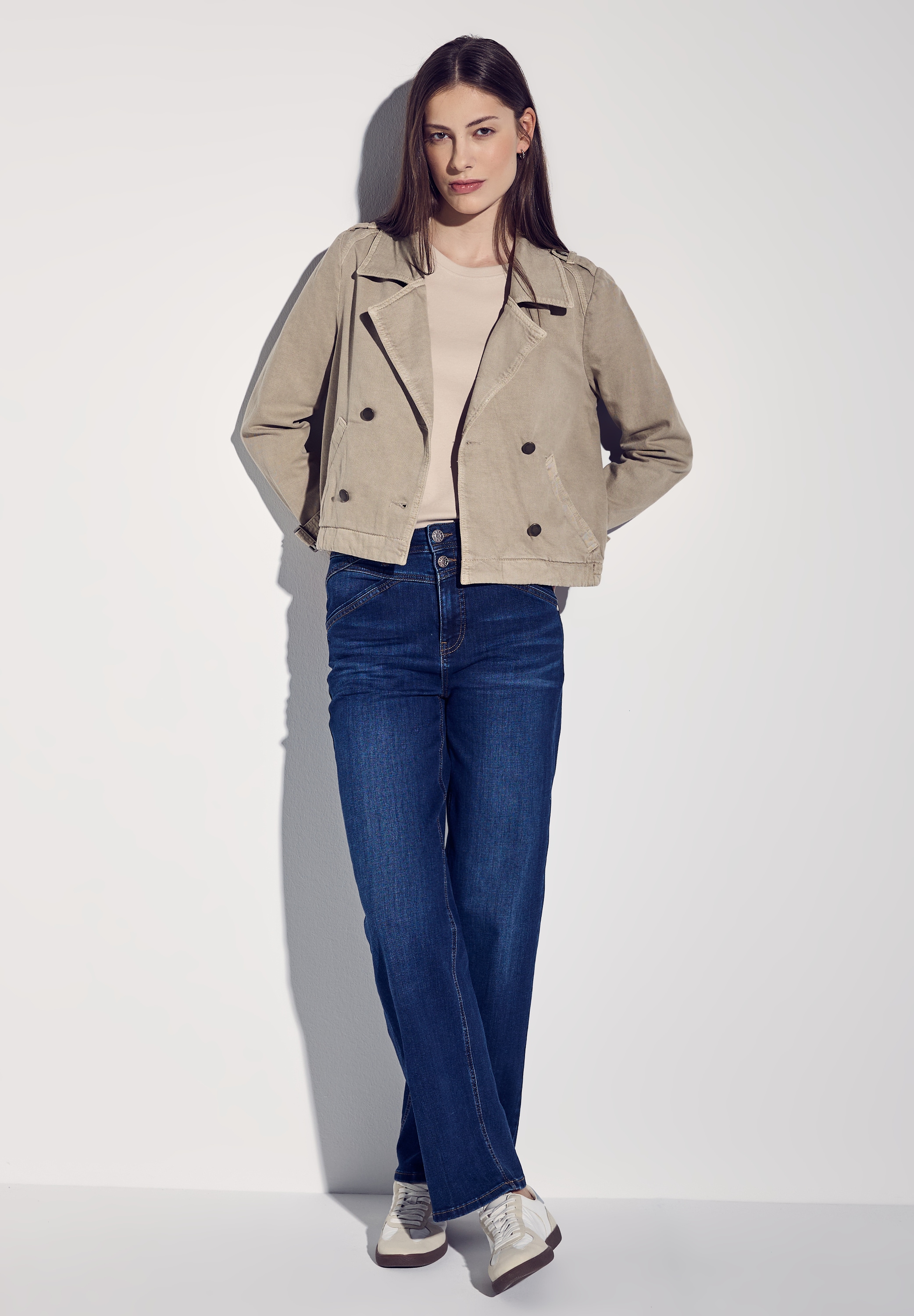 STREET ONE Kurzjacke, in Trench-Look, Jeansjacken-Style