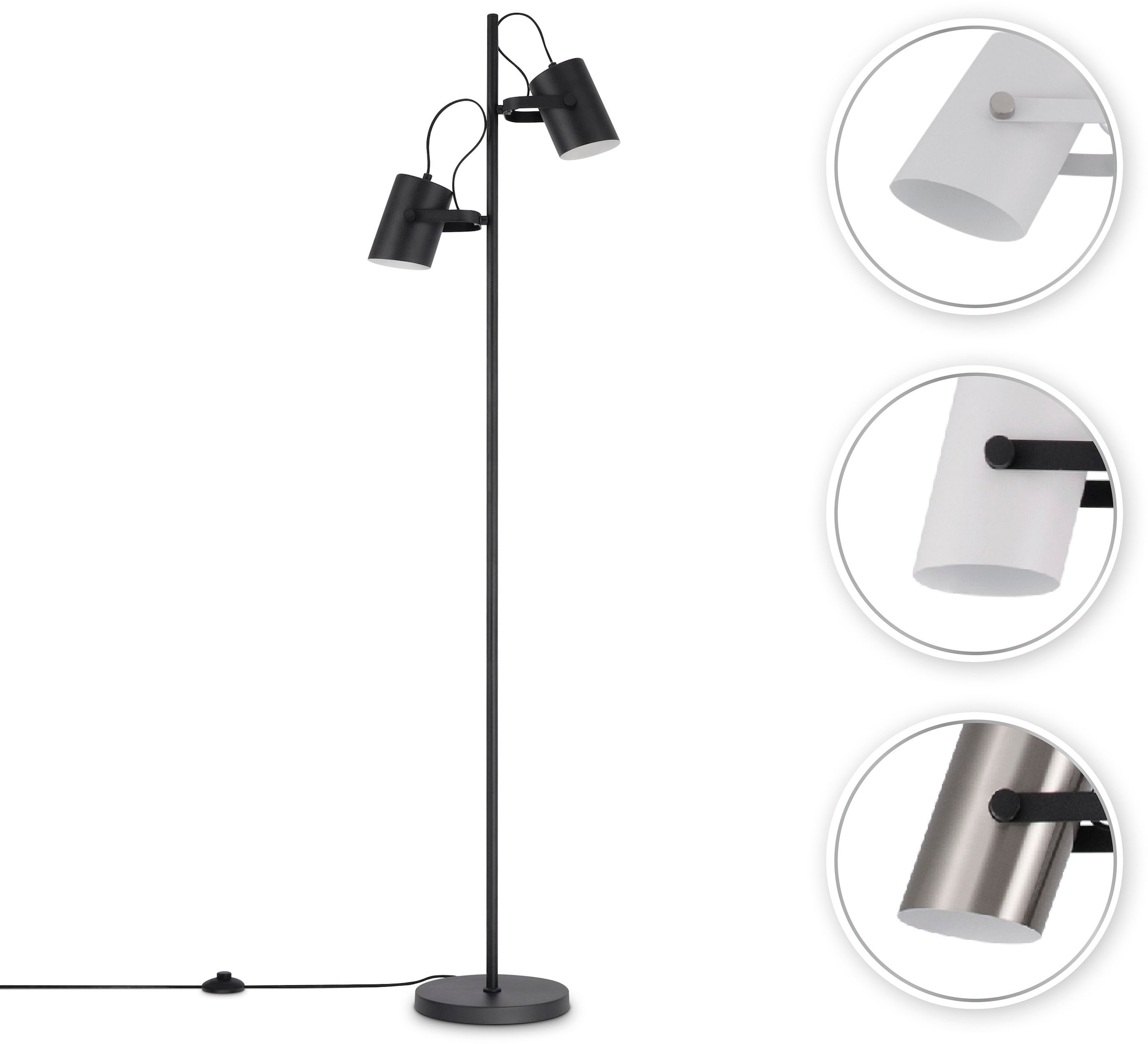 Paco Home Stehlampe »KARL« E27 mit kompatiblen Dimmer und Leuchtmittel