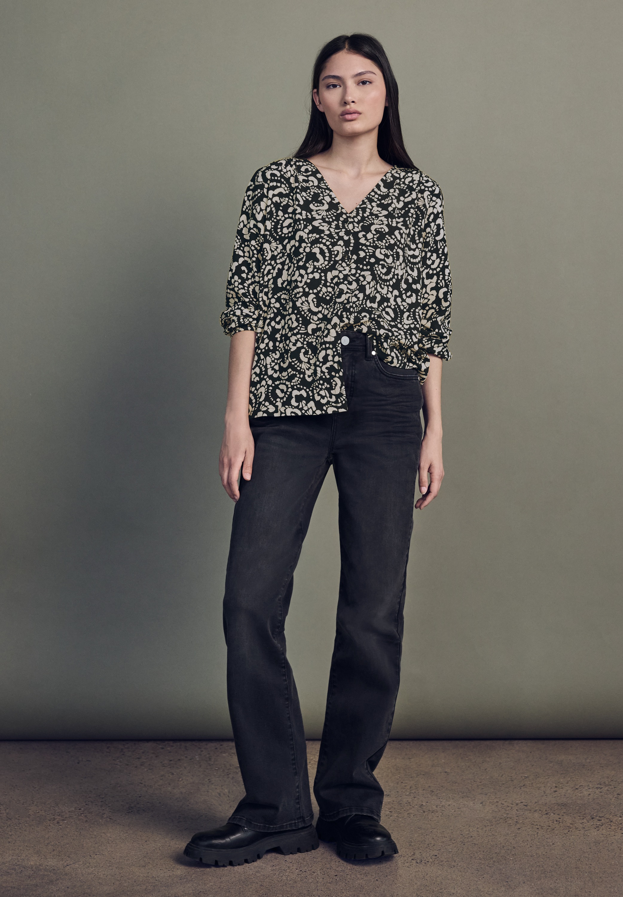 STREET ONE STUDIO Langarmbluse mit grafischem Muster