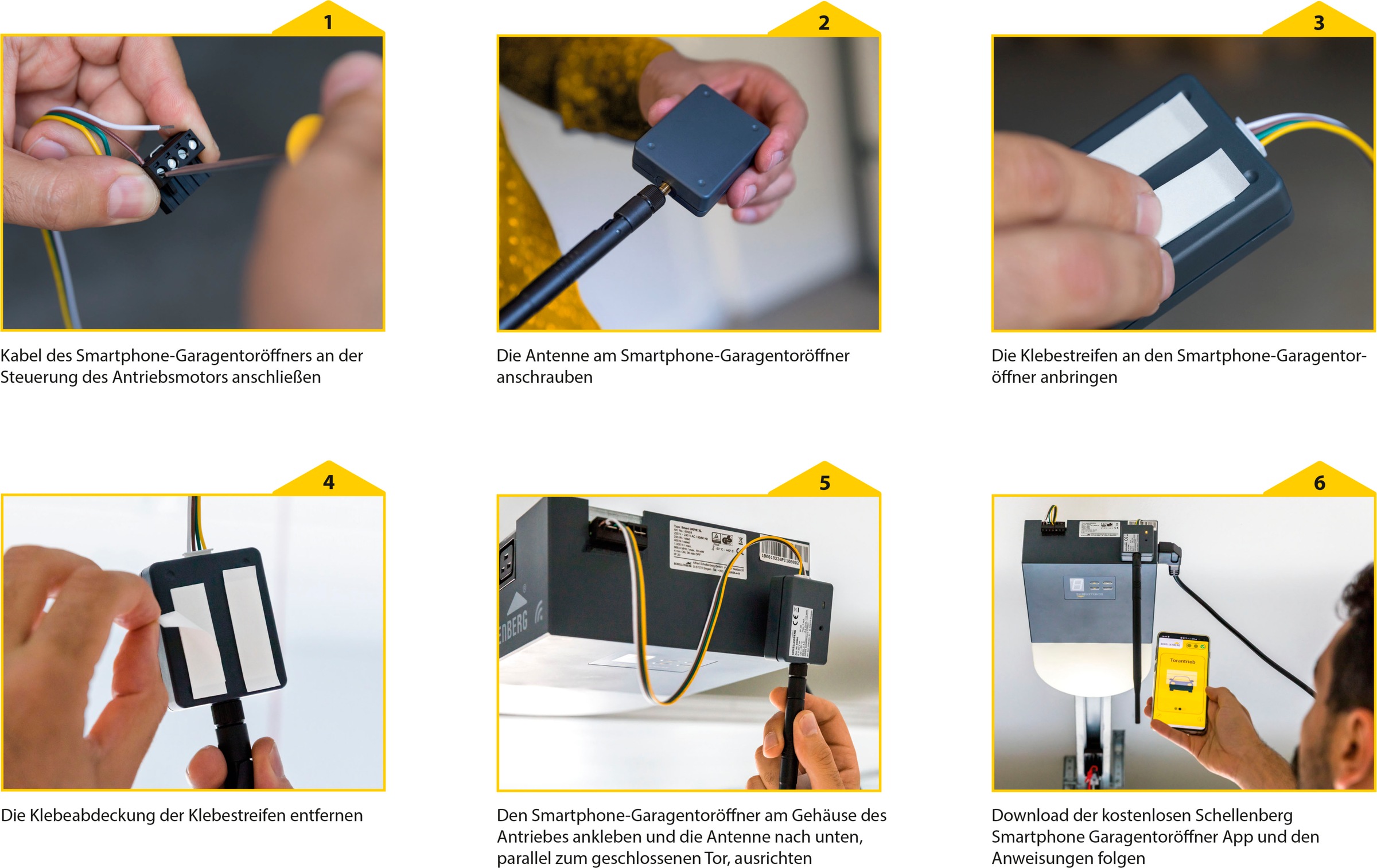 SCHELLENBERG Tor-Funksteuerung »Smartphone Garagentoröffner mit LED,«, Garagentorantrieb-Torantrieb, universal Fernbedienung für Garagen- und Außentorantriebe