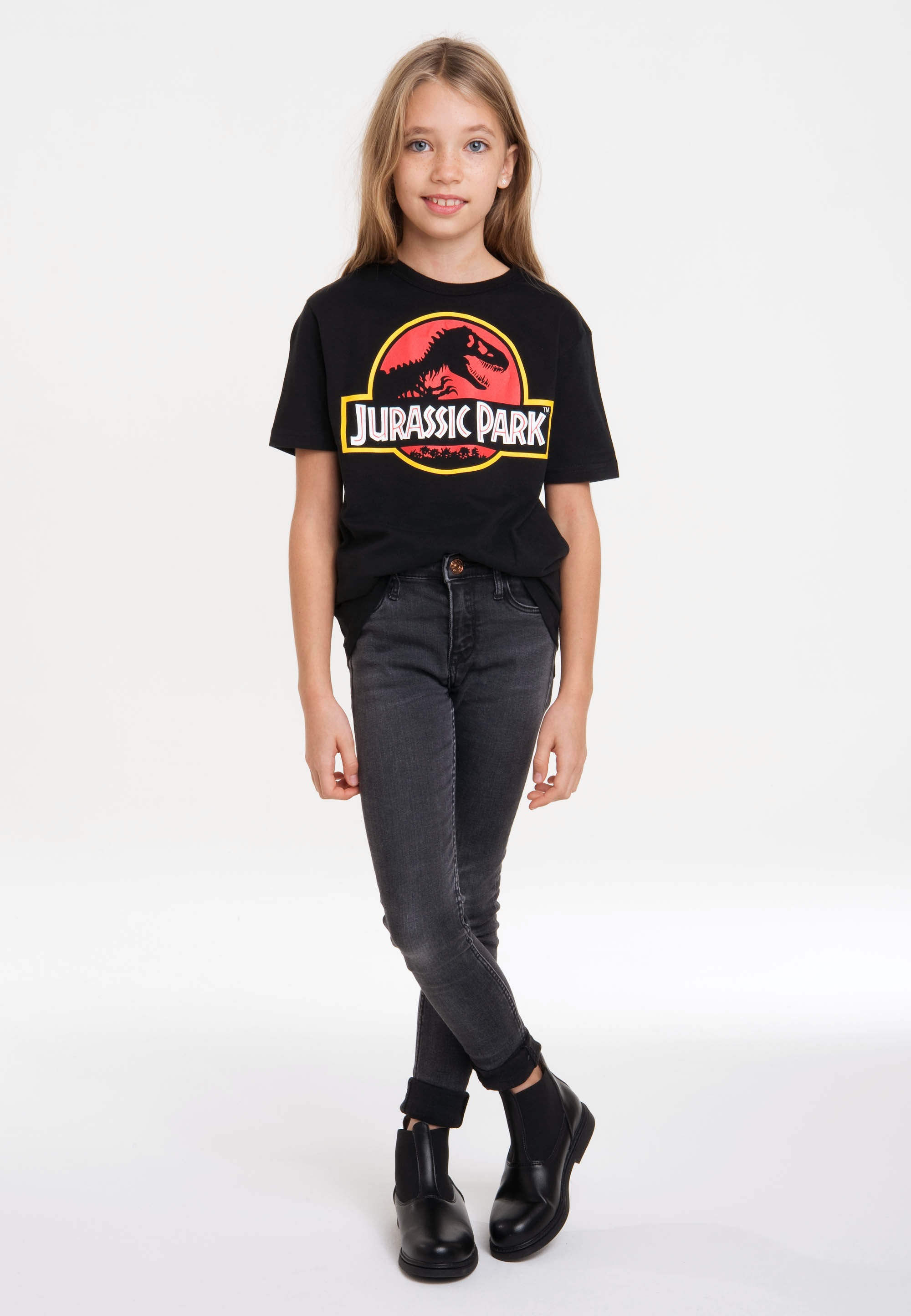 LOGOSHIRT T-Shirt »Jurassic Park Logo«, mit coolem Print