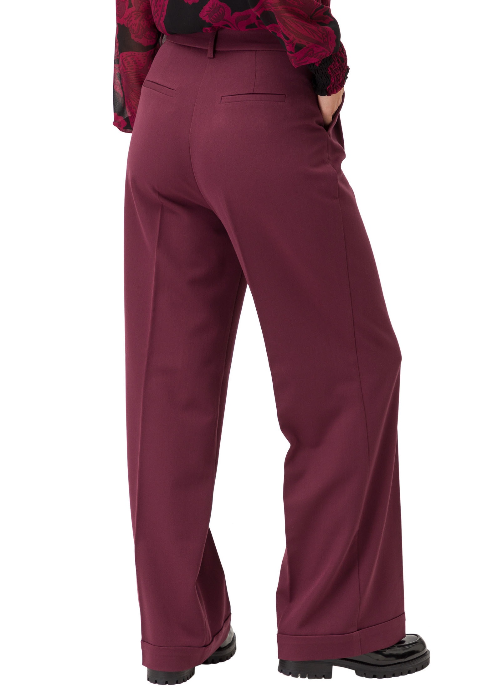 Zero Stoffhose »zero Hose Wide Leg mit Bügelfalte 30 Inch«, Falten