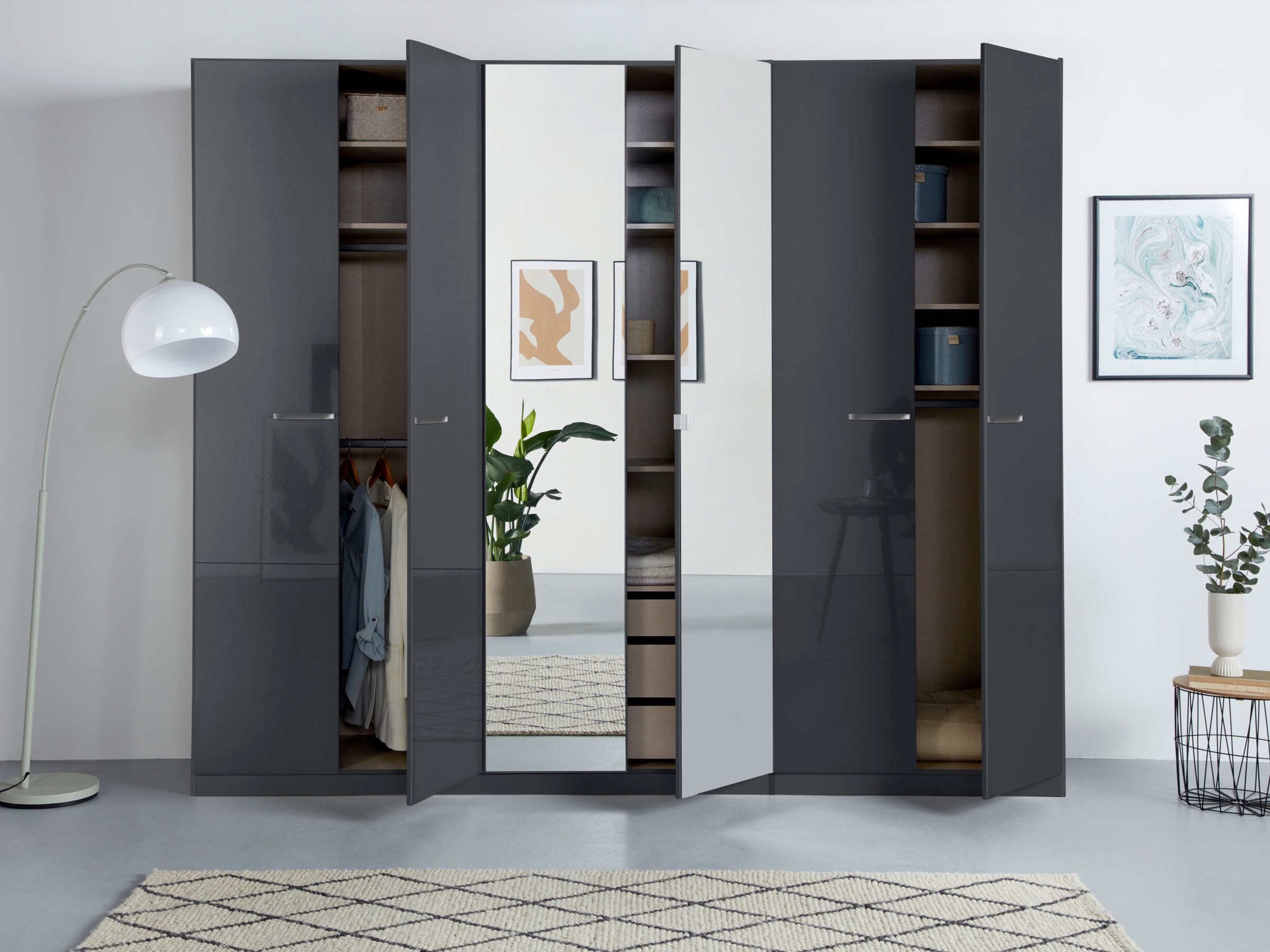 rauch Drehtürenschrank »Kleiderschrank Schrank Garderobe TOPSELLER OTELI inkl. Inneneinteilung«, mit 3 Innenschubladen extra Böden optional mit Spiegel MADE IN GERMANY