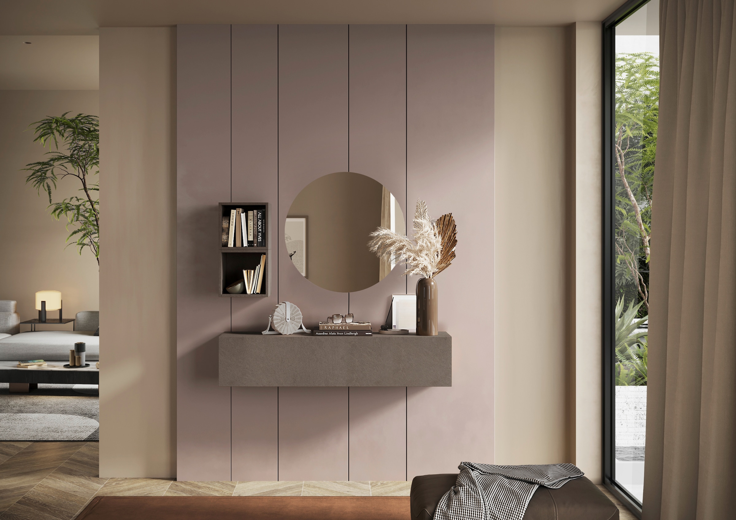 INOSIGN Garderoben-Set »INFINITY, 3tlg. Breite 138 cm, Höhe variabel, moderne Garderobe«, (Spar-Set, 3 St.), (Hängeschrank, Würfelregal 2er Set, Spiegel) ideal für Diele, Flur