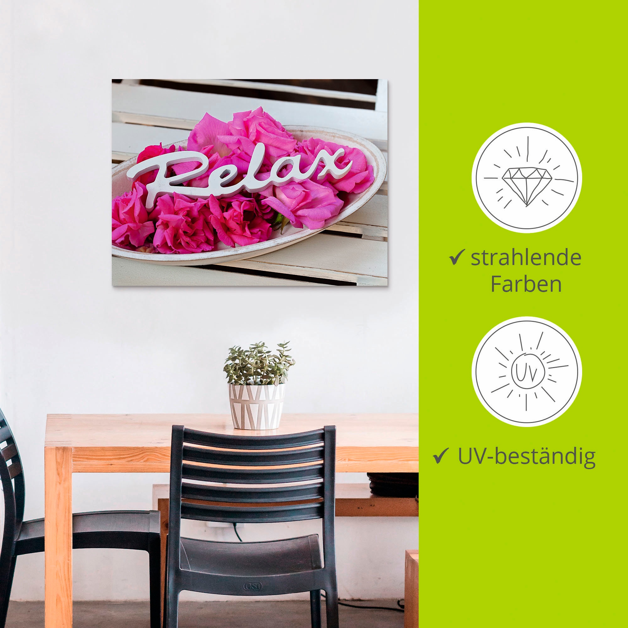 Artland Wandbild »Relax«, Sprüche & Texte, (1 St.), als Alubild, Outdoorbild, Leinwandbild, Wandaufkleber, versch. Größen