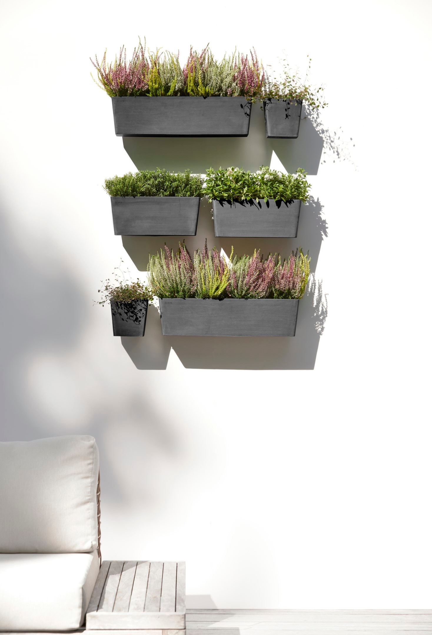 ECOPOTS Blumentopf »Manhattan Wall 35 Dunkelgrau« für innen und außen: frostsicher, bruchsicher und lichtbeständig
