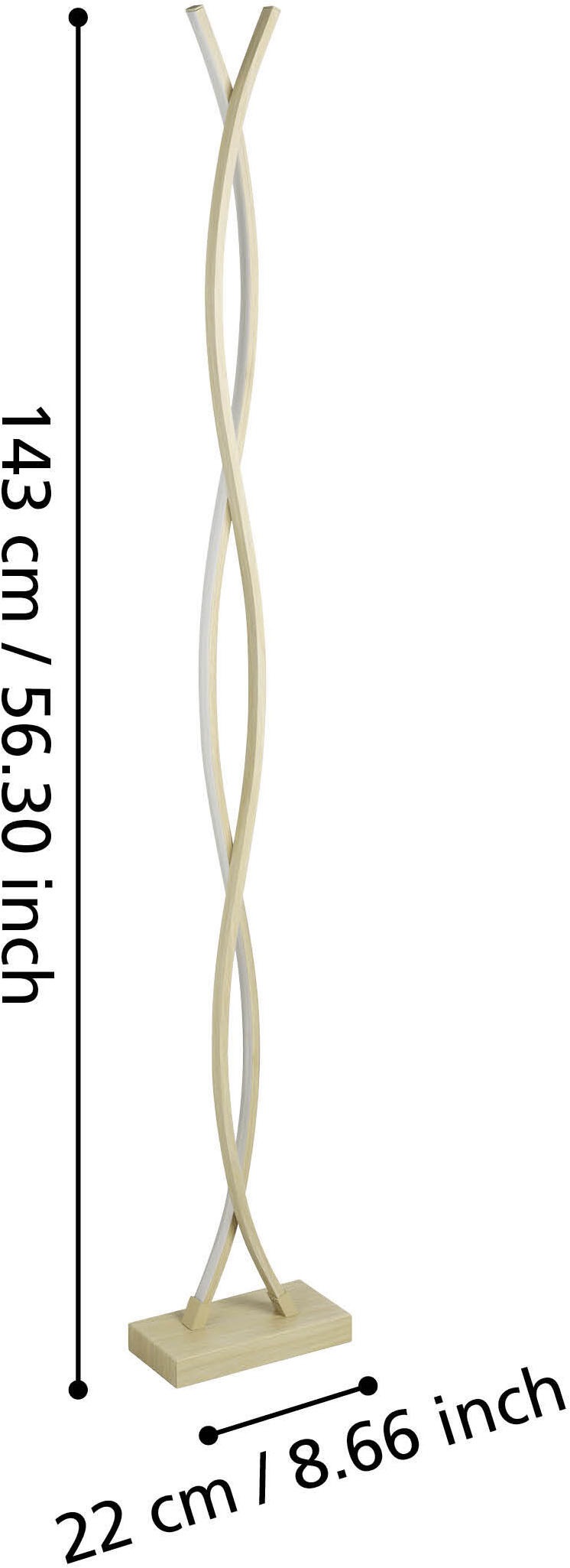 EGLO Stehlampe »LASANA 4 Stehlampe - Stahl, Alu - LED - 36W - IP20« LED-Modul 1 Stk. Warmweiß