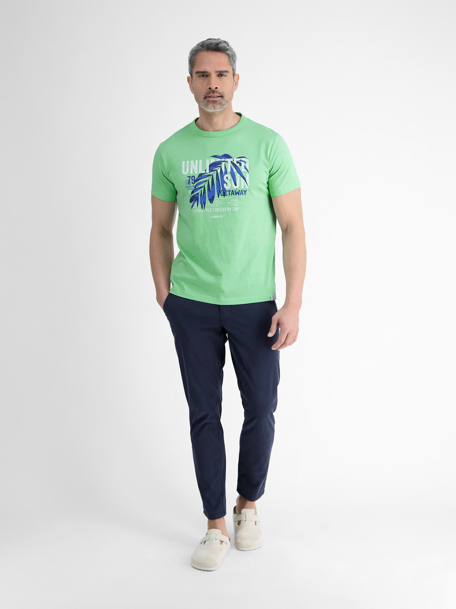 LERROS T-Shirt »LERROS Herren T-Shirt mit Brustprint«