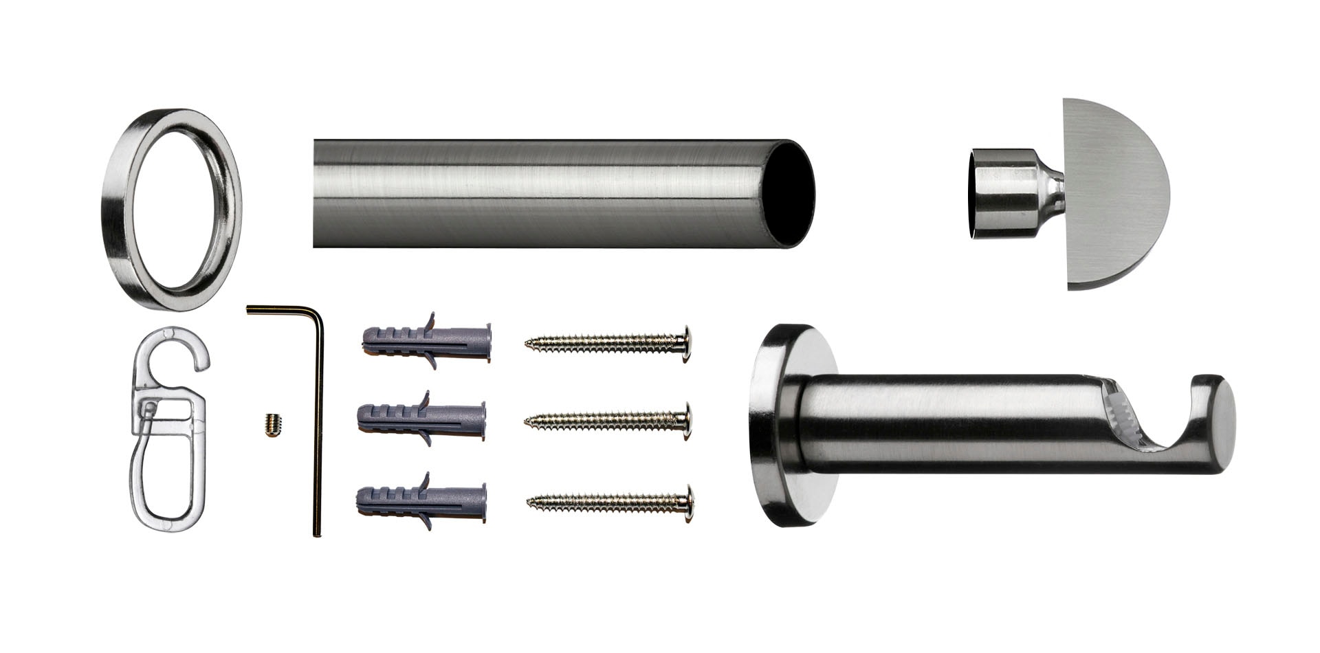 indeko Gardinenstange »Duo«, 1 läufig-läufig, Fixmaß, Komplett-Set inkl. Ringen und Montagematerial