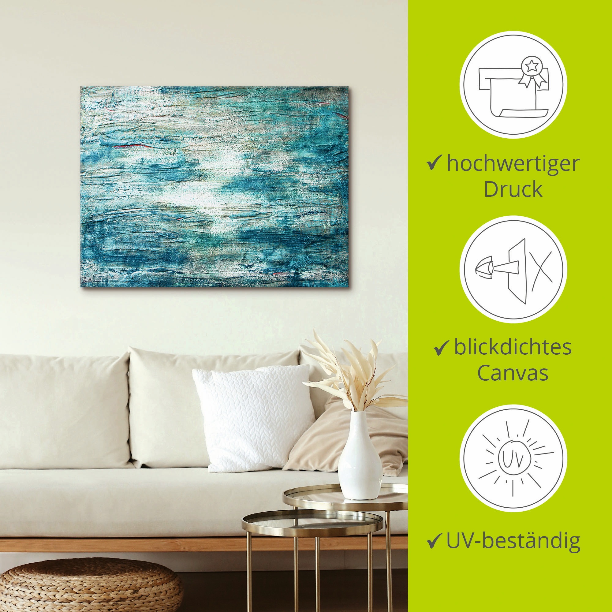 Artland Wandbild »abstrakte Malerei Aquarell«, Gegenstandslos, (1 St.), als Leinwandbild, Poster, Wandaufkleber in verschied. Größen