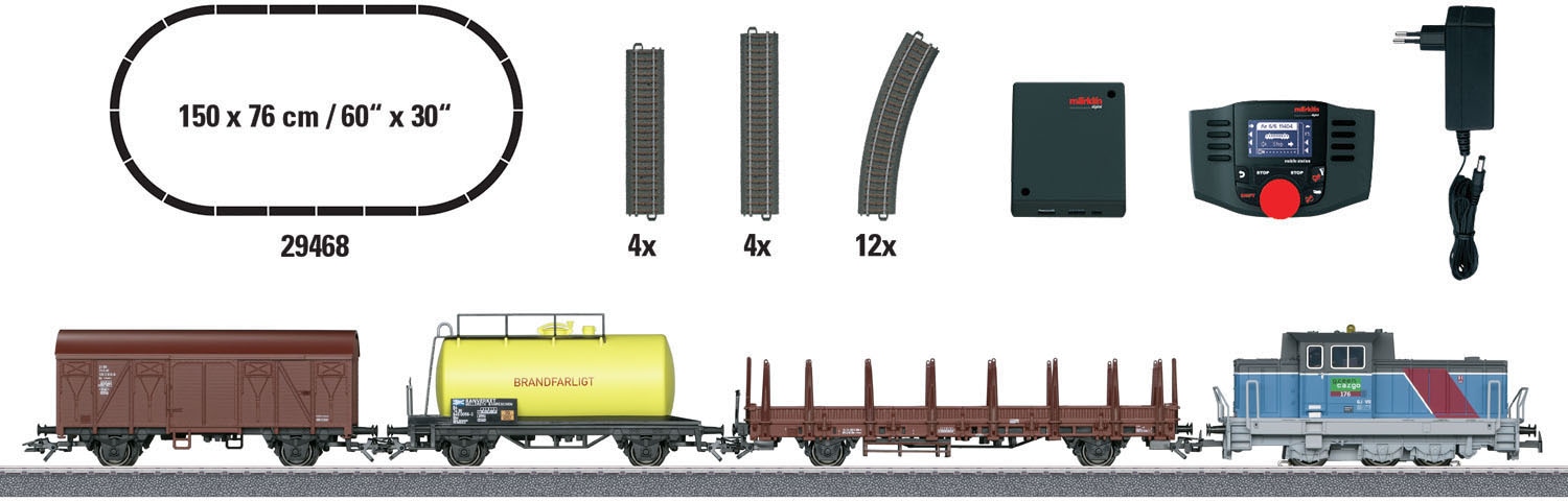 Märklin Modelleisenbahn-Set »Digital-Startpackung "Schwedischer Güterzug Epoche VI" - 29468«, mit Licht- und Soundeffekten; Made in Europe