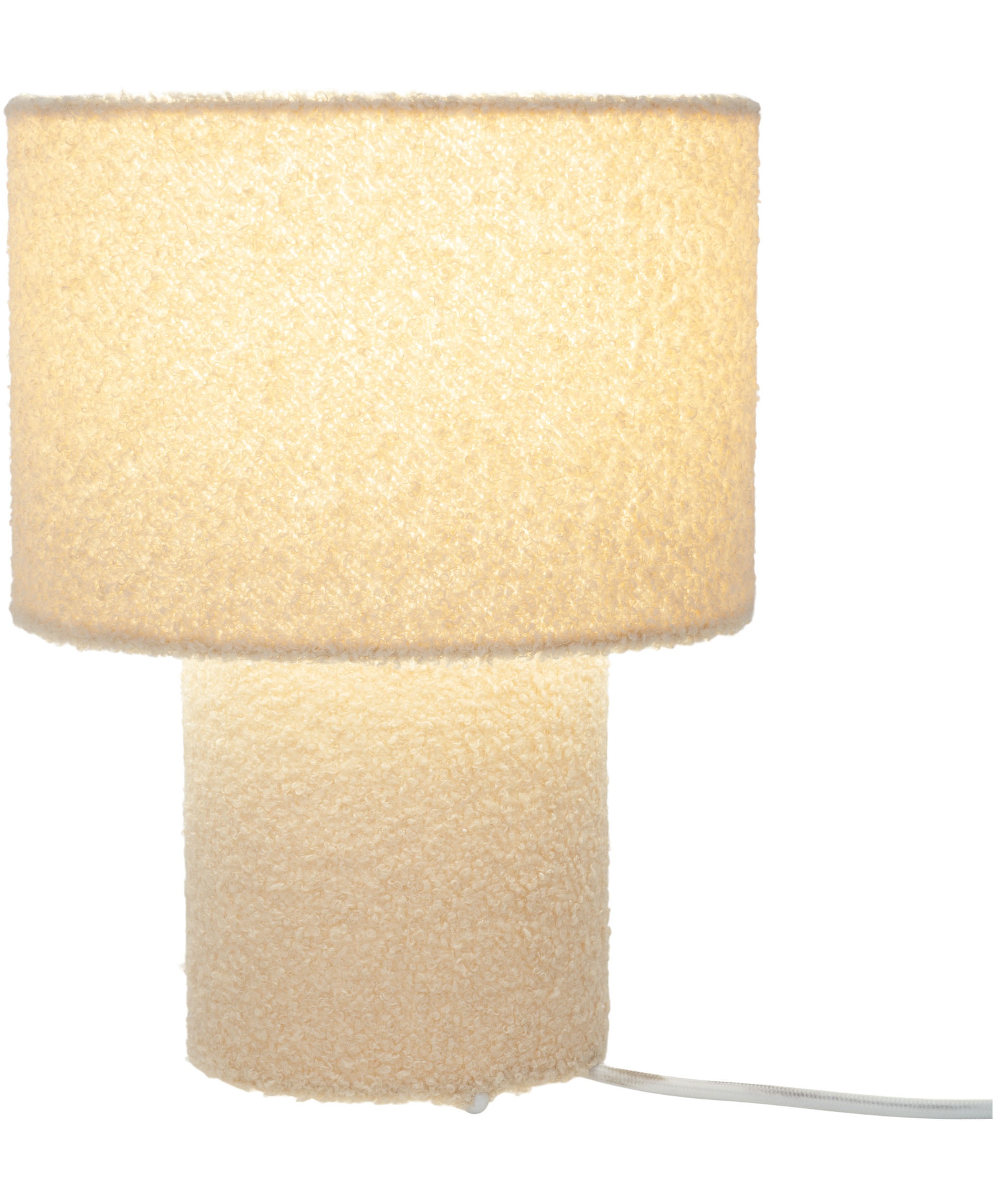 NÄVE Tischleuchte "Fluffy", beige (natur), 1, Ø 23cm H: 31cm, 1 Stk., Leuchten, fluffiger Plüschbezug, H:31cm D:23cm, Zuleitung mit Kippschalter, E27, Tischleuchte