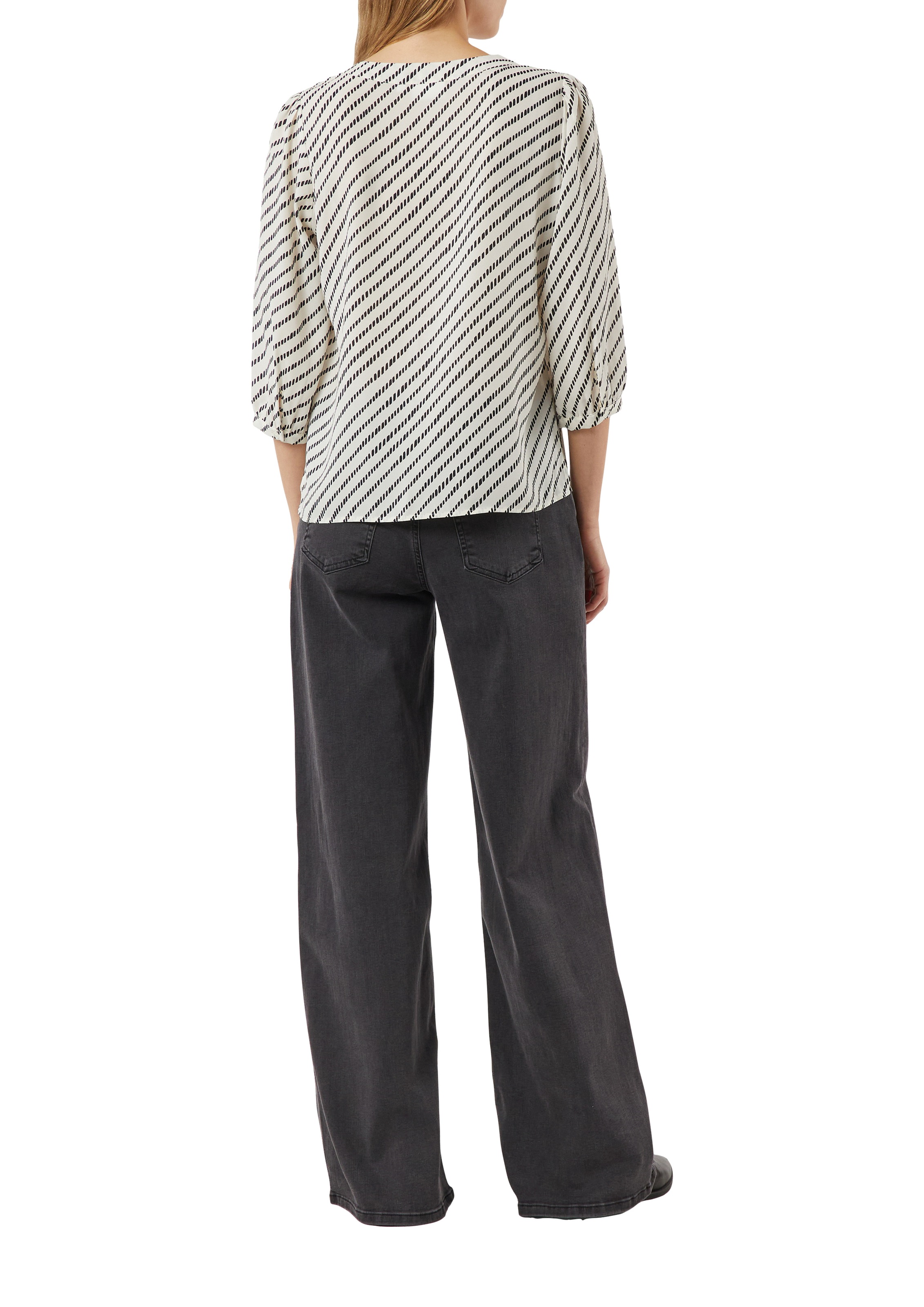Comma Shirtbluse 3/4-Arm Tunika mit grafischem Muster