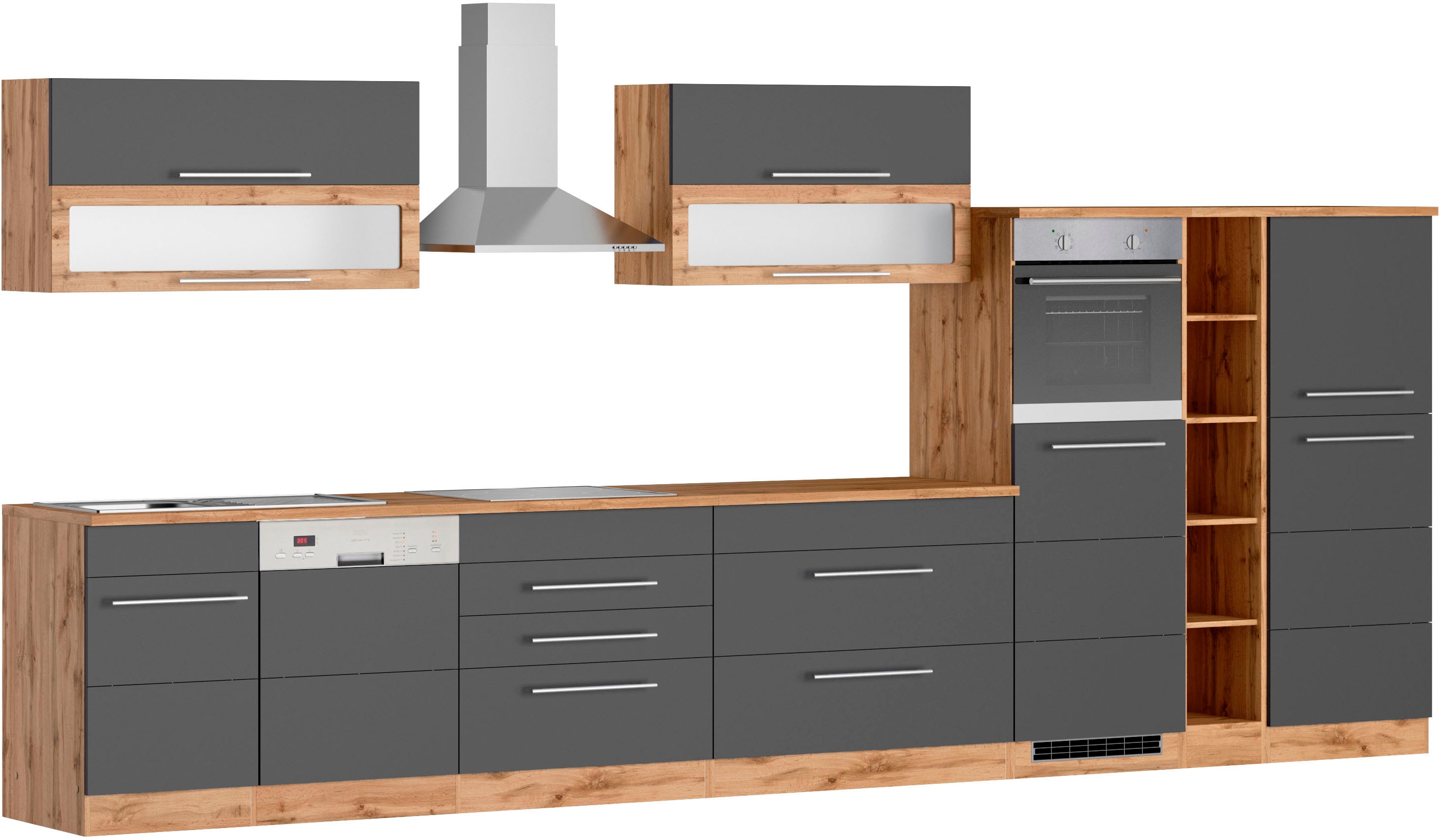 KOCHSTATION "KS-Wien" Breite 440 cm, wahlweise mit E-Geräten
