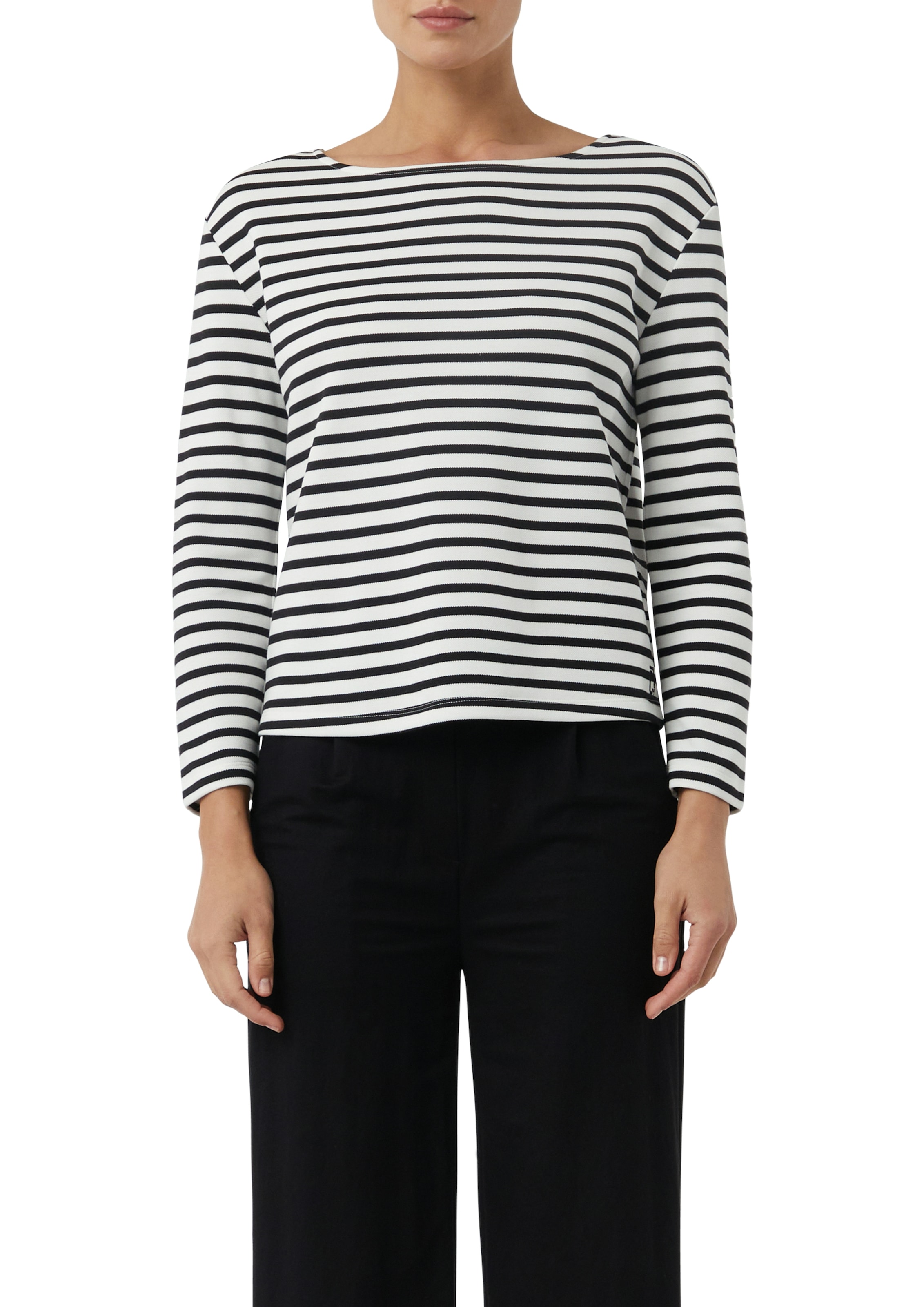 comma casual identity Sweatshirt "zeitloses Design mit modernem U-Boot-Auss günstig online kaufen