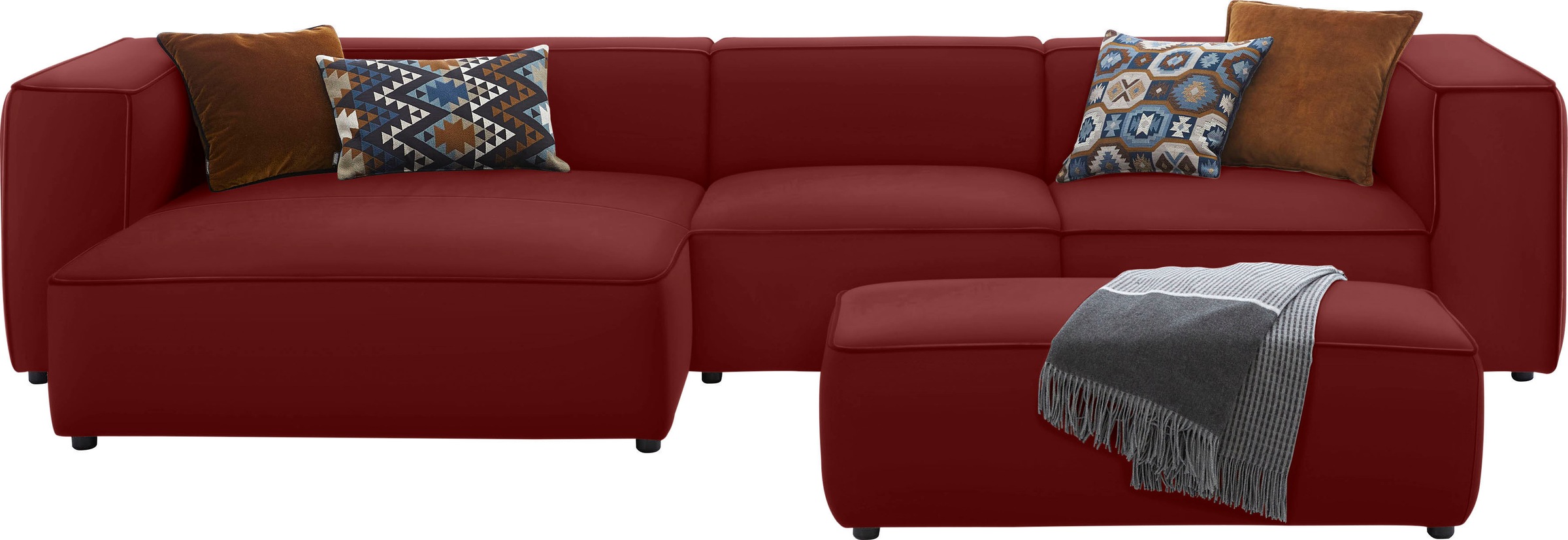 W.SCHILLIG Ecksofa »around-the-block«, mit eleganter Biese, mit Federkern, Breite 341 cm