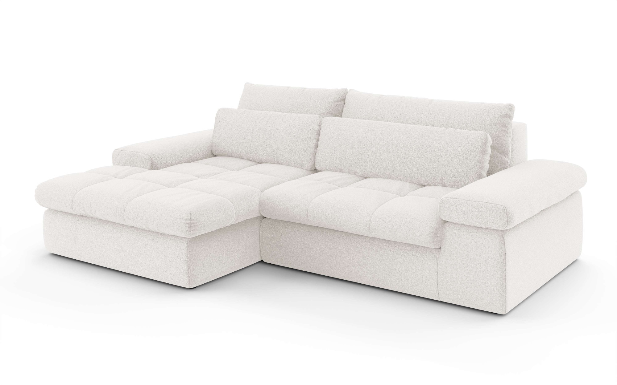 Home affaire Ecksofa »ALVERIE mit Recamiere, moderne Steppung, Maße: B/T/H 274/203/106 cm«, L-Form mit Wellenunterfederung, mit 4 Rückenkissen, pflegeleicht Stoff