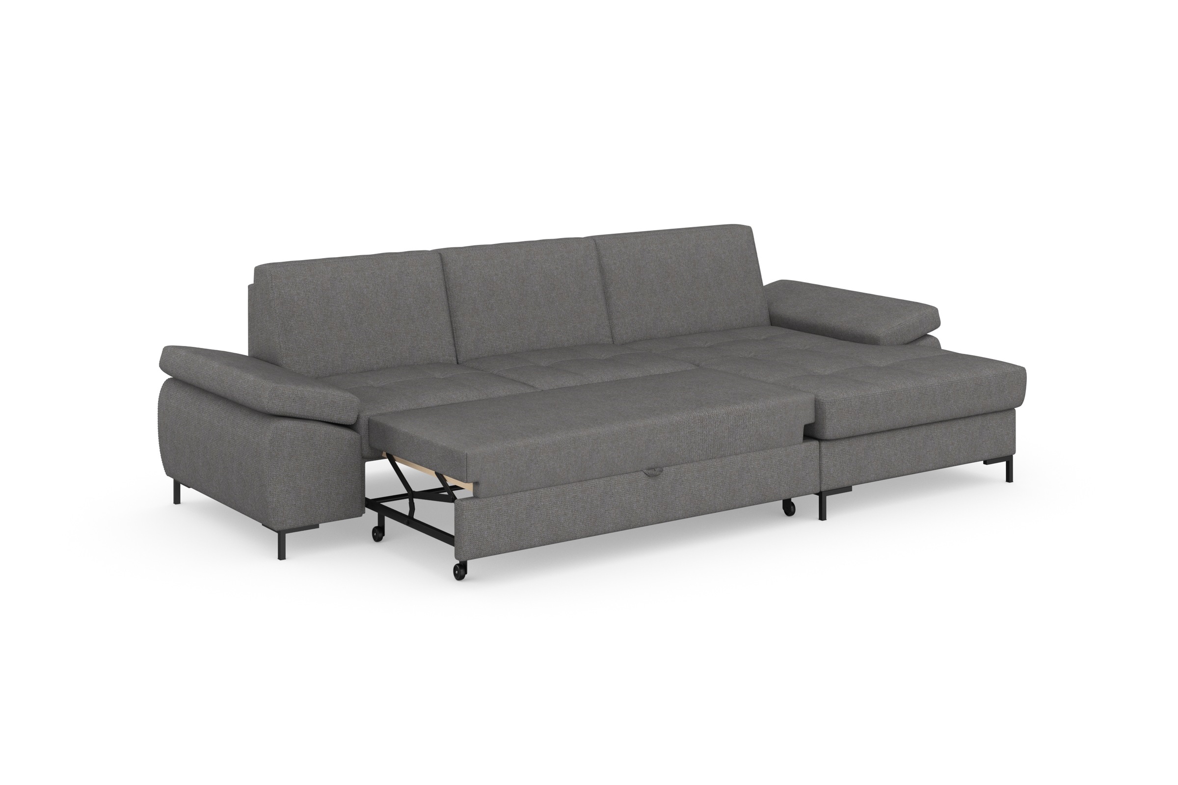 DOMO collection Ecksofa »Capelo, komfortabel, klare Linien zeichnen dieses Design aus, L-Form«, mit Armteilverstellung, wahlweise mit Bettfunktion, Federkern