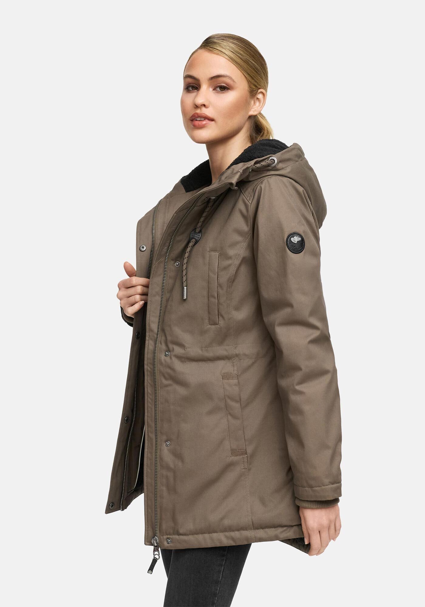 Navahoo Winterjacke »Winterfunke«, Designer Winterjacke mit Teddyfell gefüttert