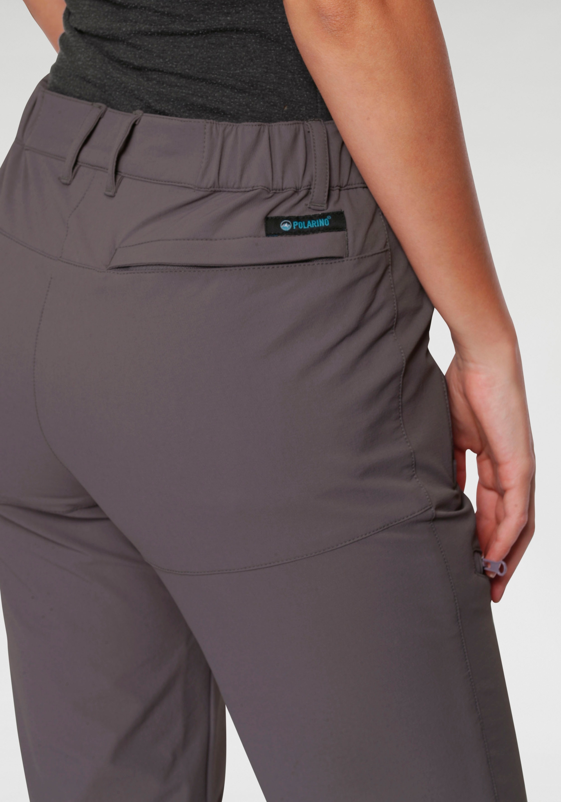 Funktionshose POLARINO, Damen, Gr. 19, K + L Gr, grau (dunkelgrau), Obermaterial: 92% Polyamid, 8% Elasthan, schmal lang, Hosen Funktionshose, mit Reißverschlusstaschen, Topseller 3