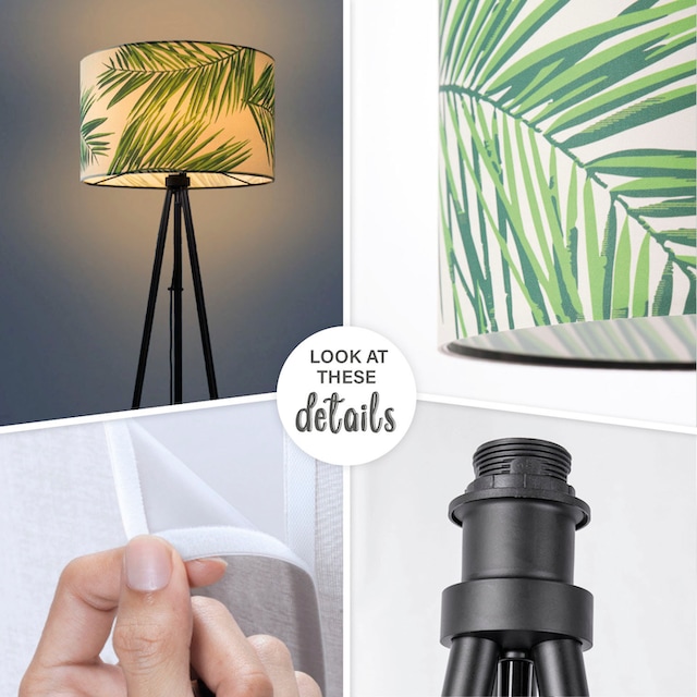 Paco Home Stehlampe »Trina Ostende«, Lampenschirm Wohnzimmer Stativ Lampe  Büro Kinderzimmer Jungle Palme | BAUR