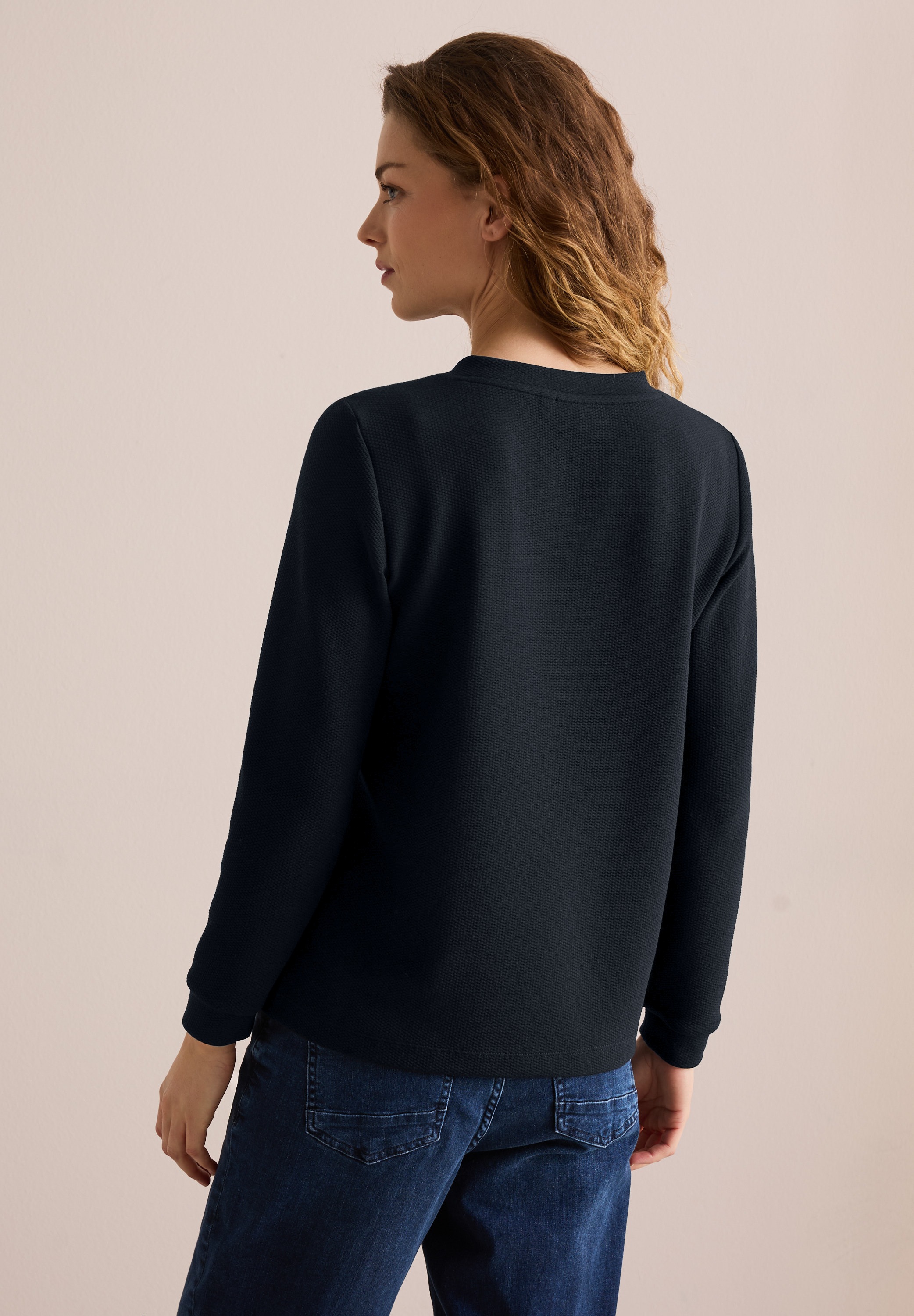 Cecil Langarmshirt, aus softem Materialmix