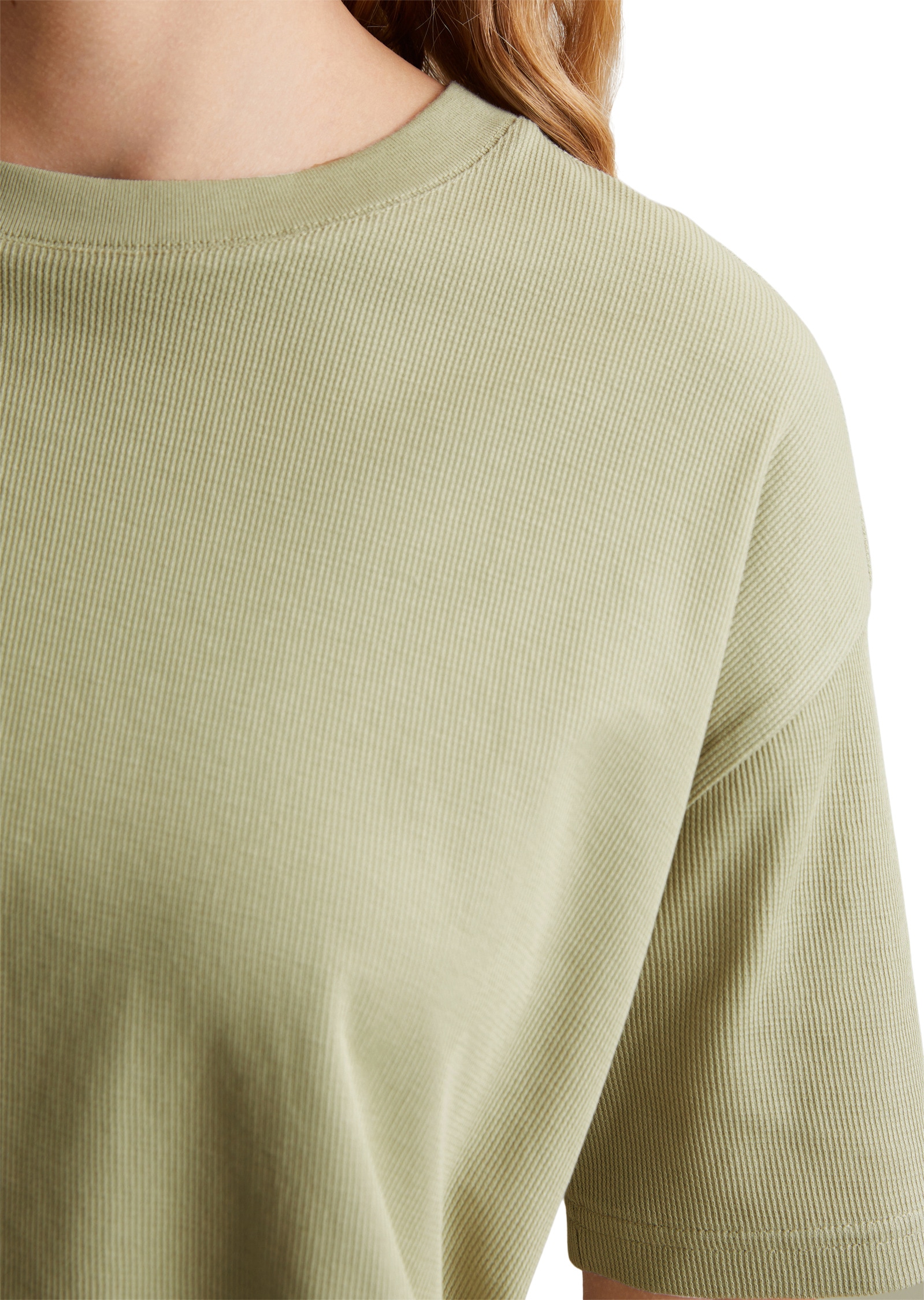 Marc O'Polo DENIM T-Shirt »aus gerippter Bio-Baumwolle«
