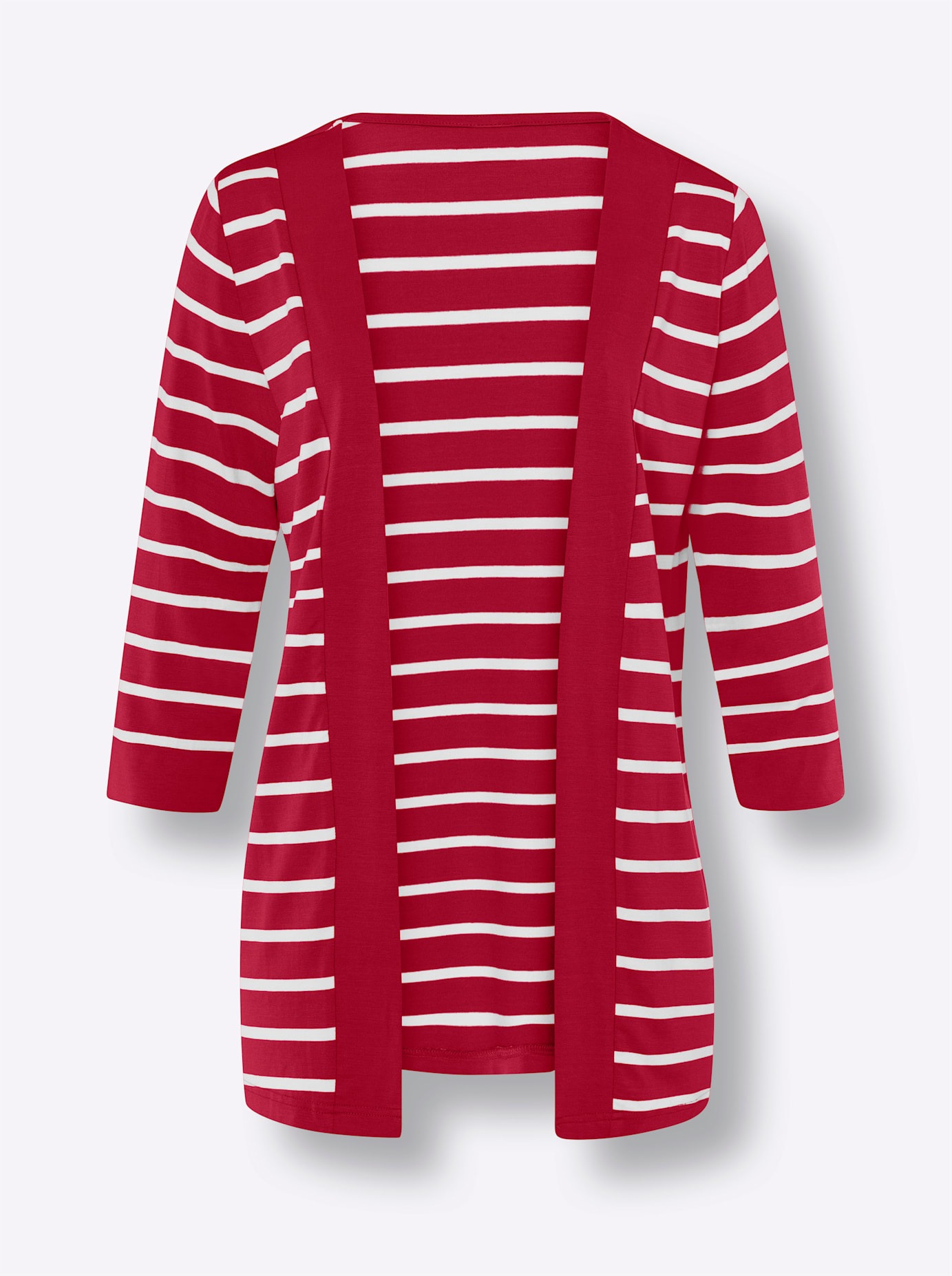 Classic Basics Women's Shirt Jacket Red White Striped Size 38 3